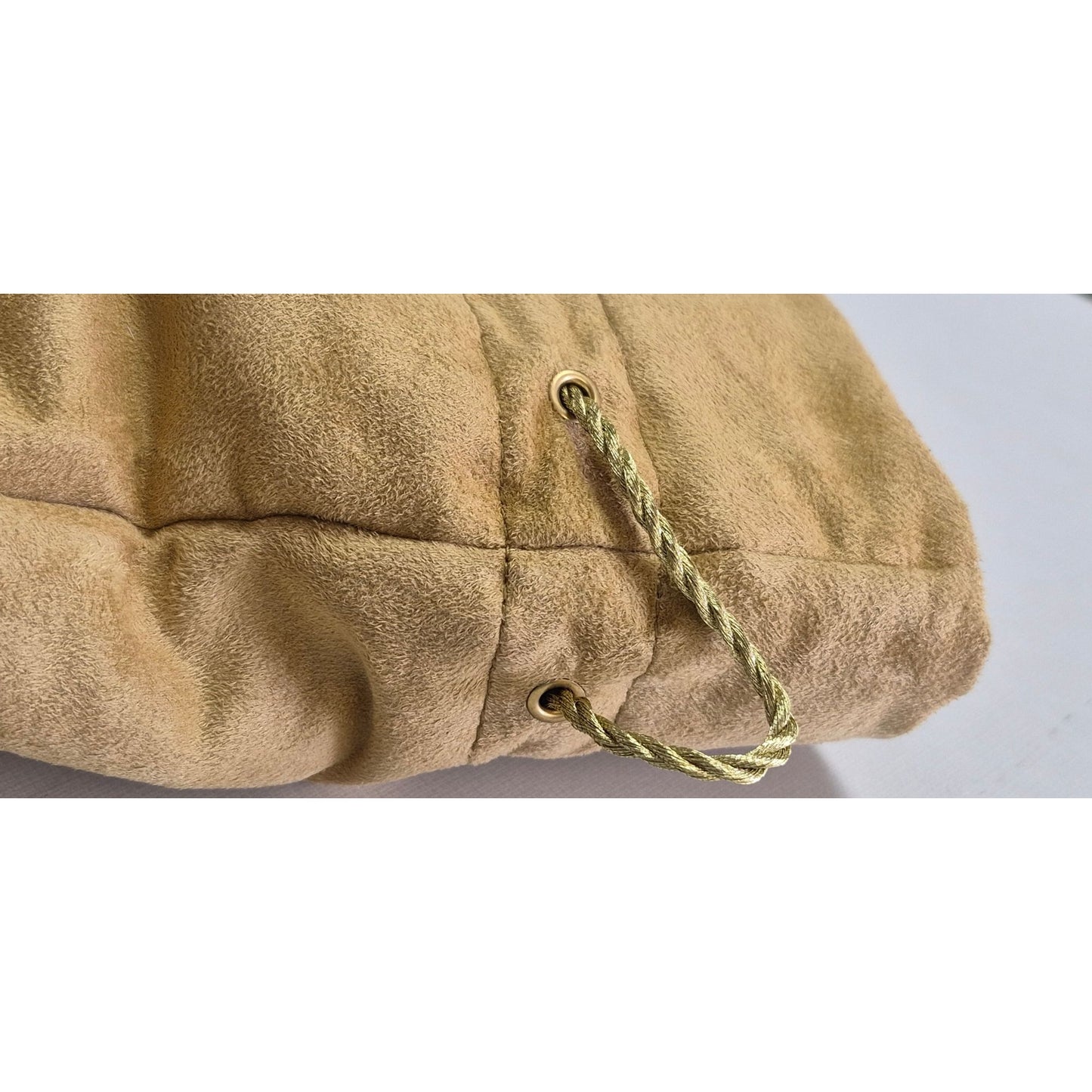 Crown Royal Tan Suede Drawstring Pouch Bag