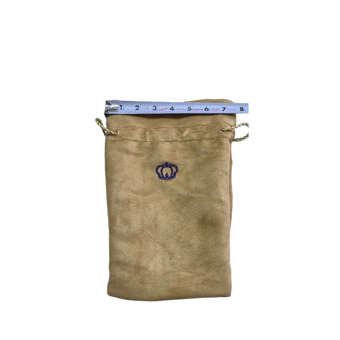 Crown Royal Tan Suede Drawstring Pouch Bag