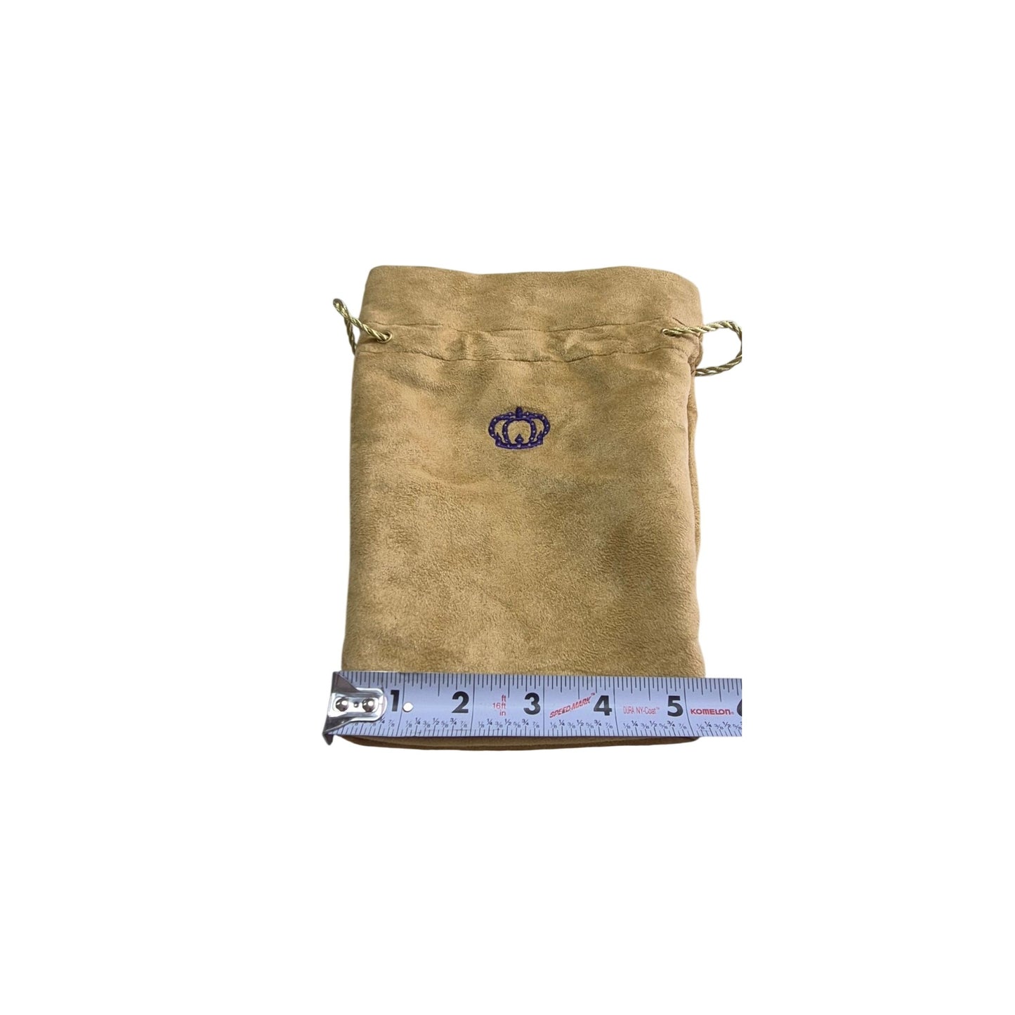 Crown Royal Tan Suede Drawstring Pouch Bag