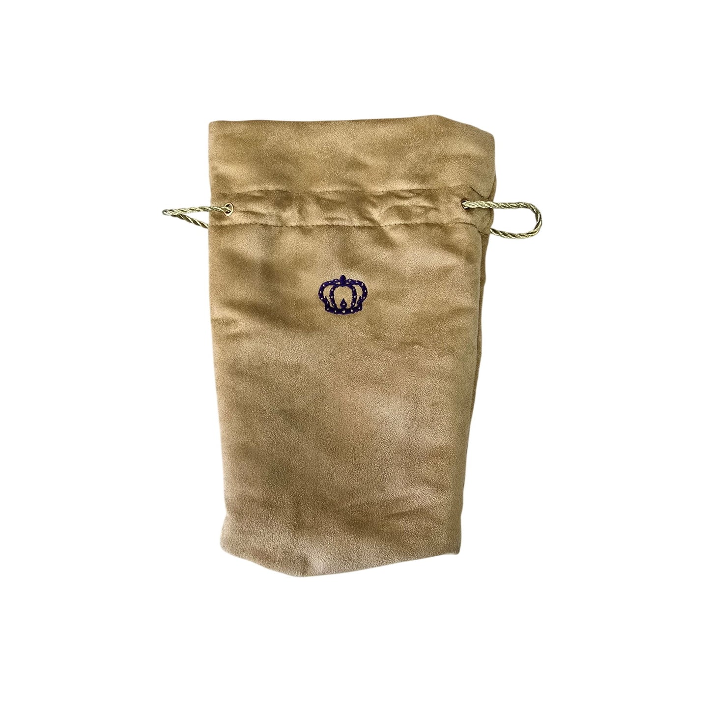 Crown Royal Tan Suede Drawstring Pouch Bag