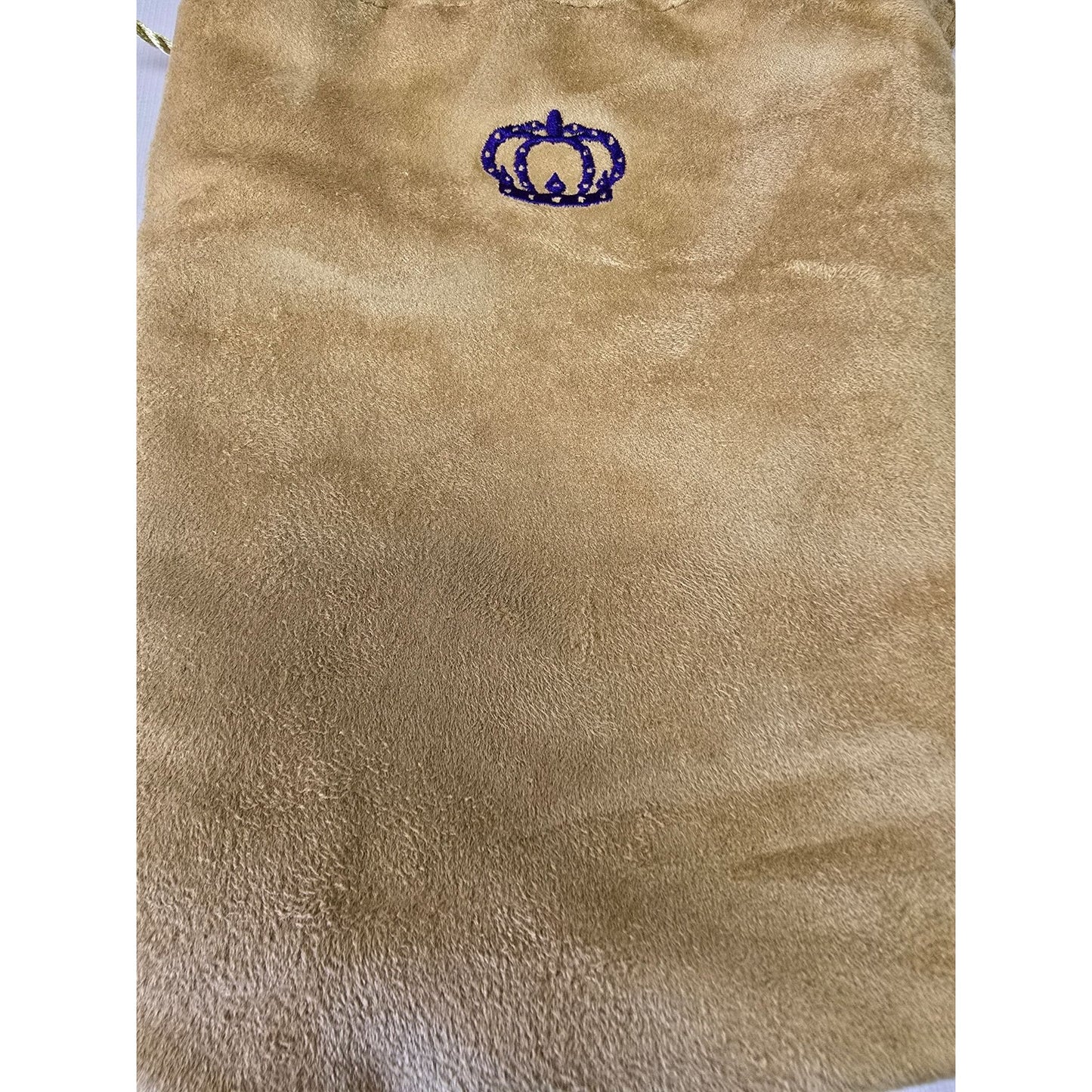 Crown Royal Tan Suede Drawstring Pouch Bag
