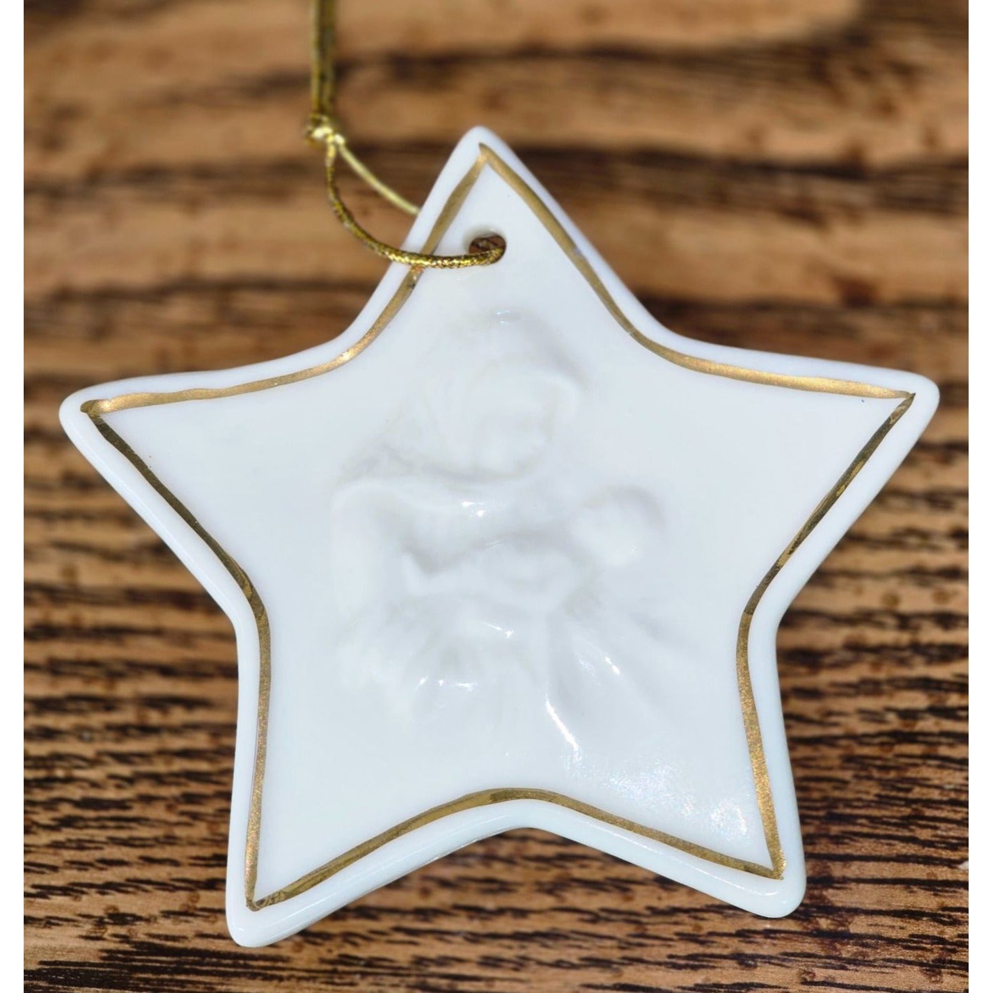 Porcelain Star Ornament With Madonna & Child Design By Autom