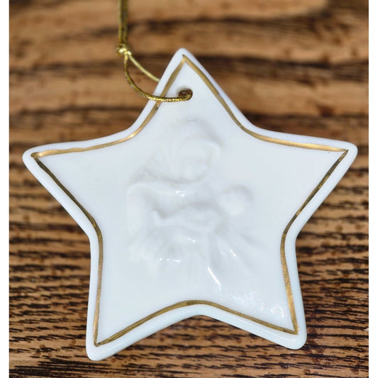 Porcelain Star Ornament With Madonna & Child Design By Autom