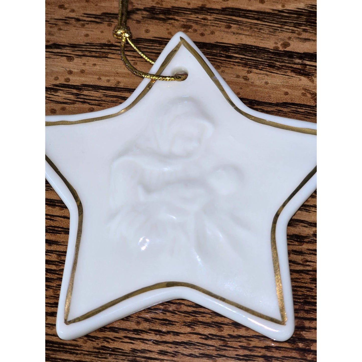 Porcelain Star Ornament With Madonna & Child Design By Autom