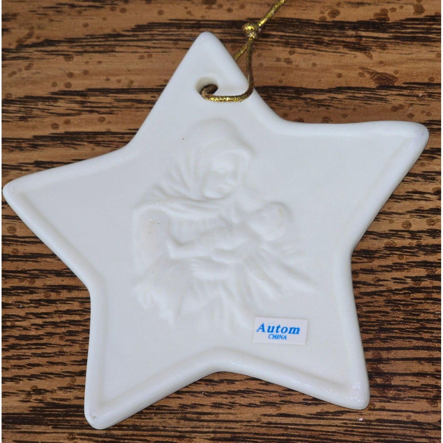 Porcelain Star Ornament With Madonna & Child Design By Autom