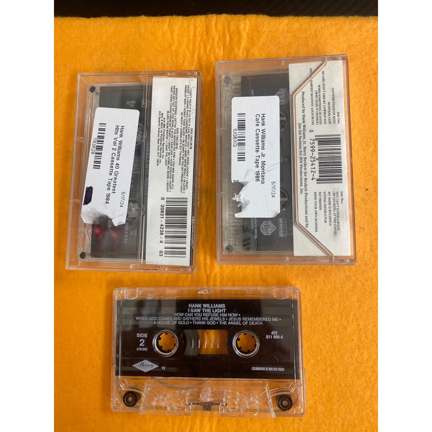 Hank Williams Cassette Tapes - 40 Greatest Hits Vol. 2 & Montana Cafe By Hank Williams Jr.