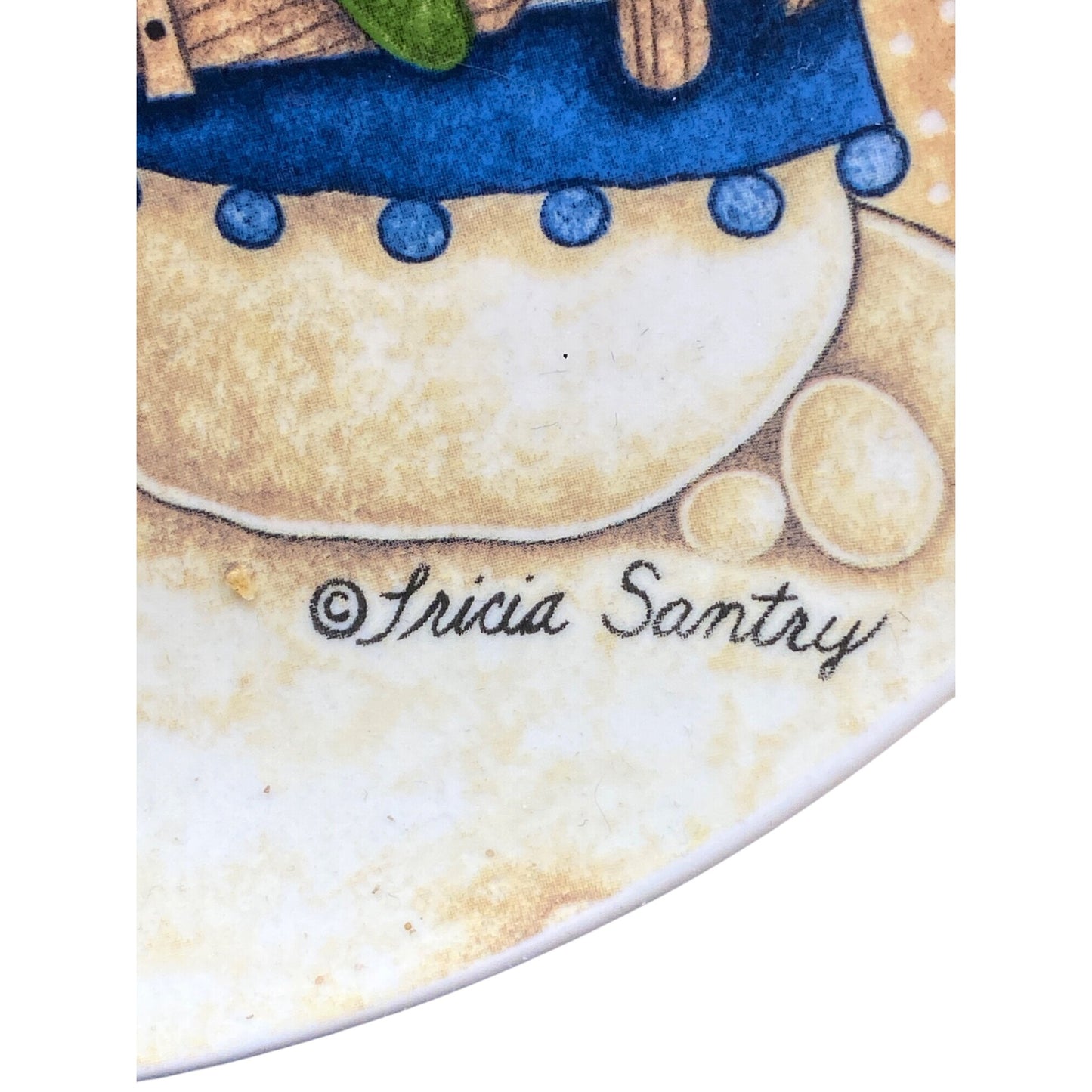 Tricia Santry Snowman Plate 8” Ceramic Christmas Decor Microwave & Dishwasher Safe