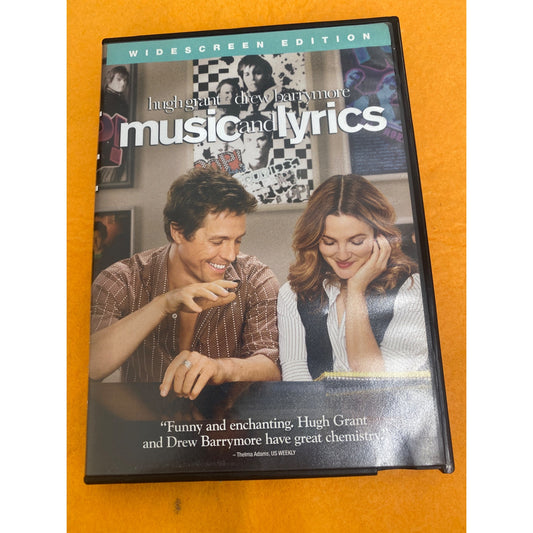 Music & Lyrics DVD Widescreen Edition Hugh Grant Drew Barrymore Romantic Comedy
