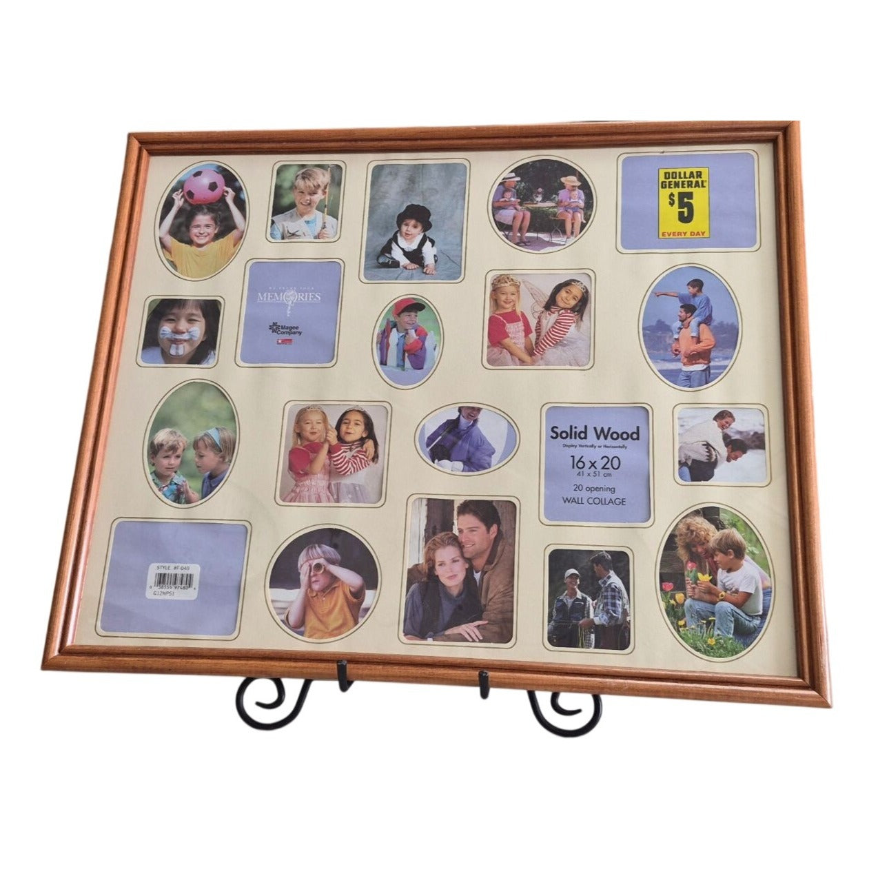 Vintage Solid Wood 16x20 Photo Collage Frame With 20 Openings By Magee Company