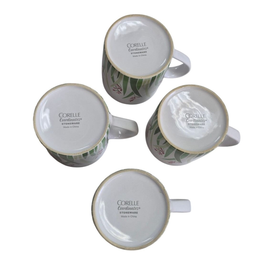 Corelle Spring Green Bamboo Grass Mugs Set 4