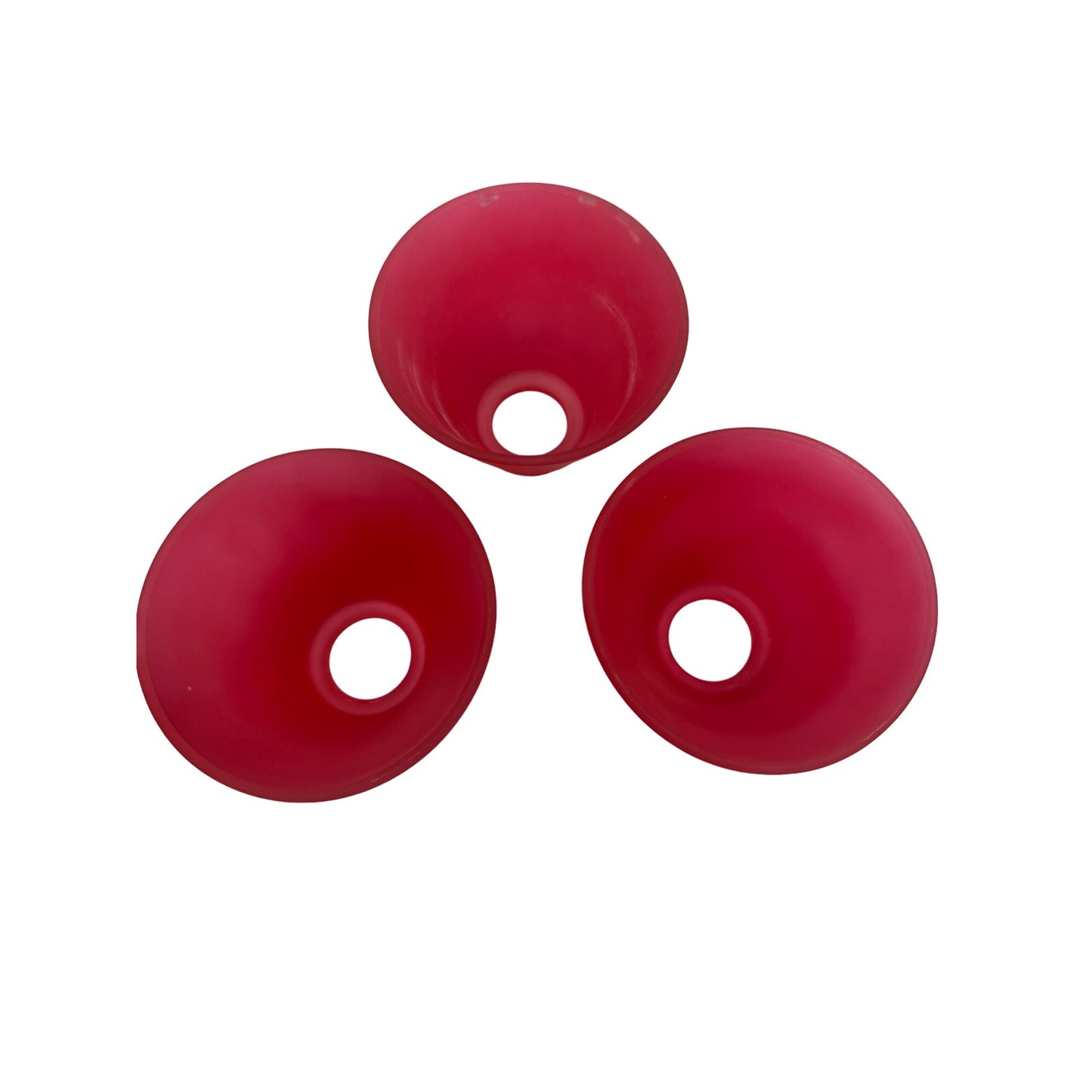 Set Of 3 Red Frosted Glass Pendant Light Shades