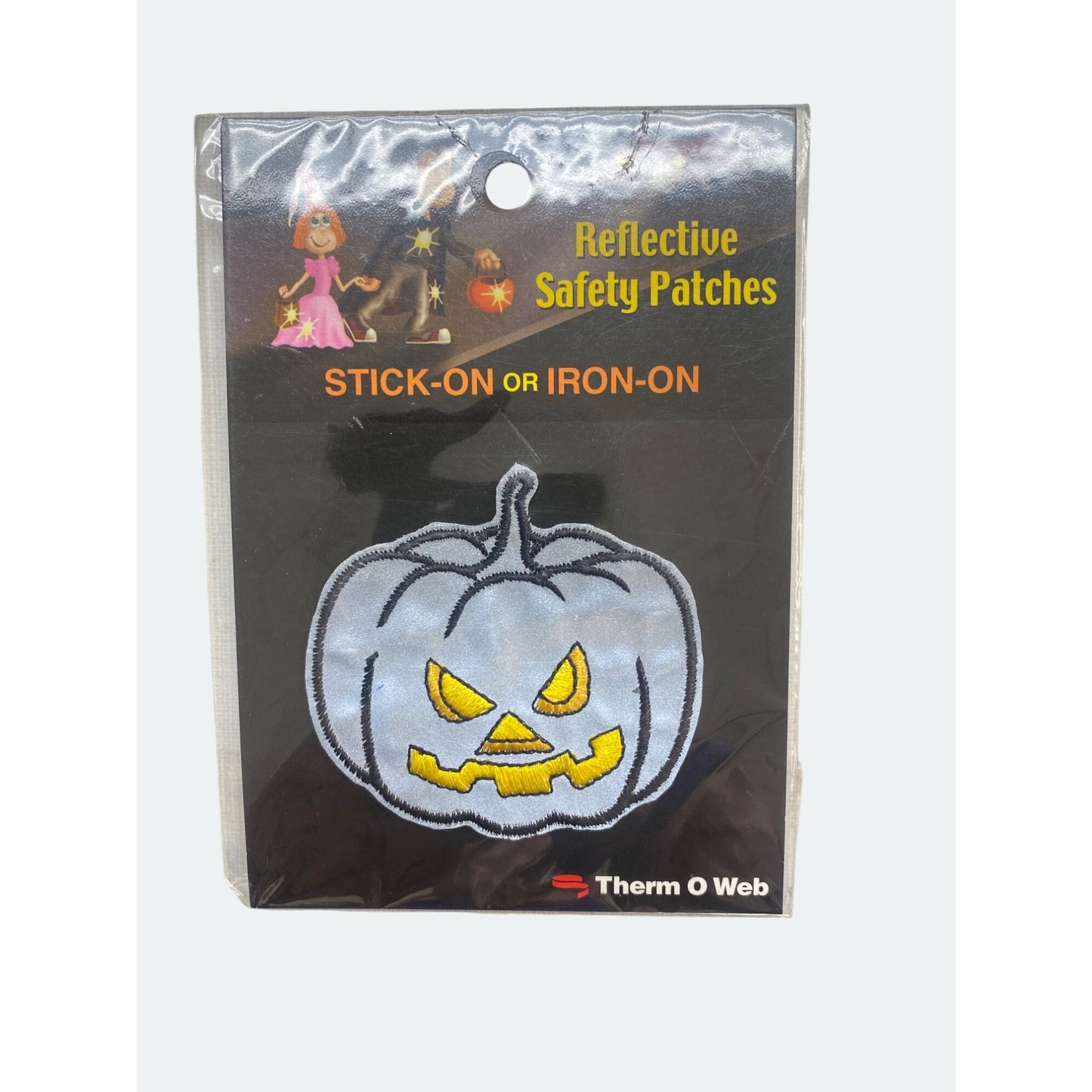Therm O Web Reflective Safety Patches Stick-On/Iron-On Bat Ghost Pumpkin Halloween