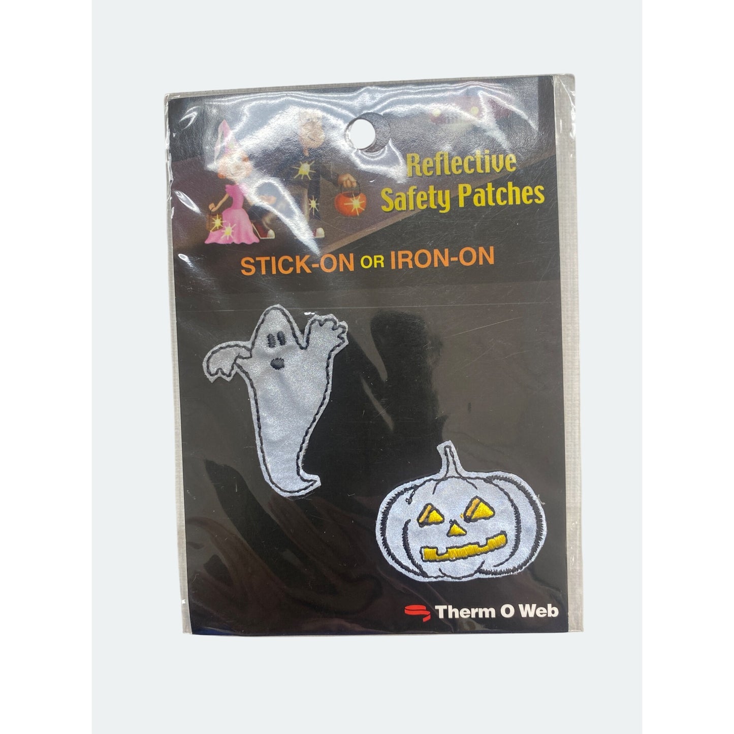 Therm O Web Reflective Safety Patches Stick-On/Iron-On Bat Ghost Pumpkin Halloween