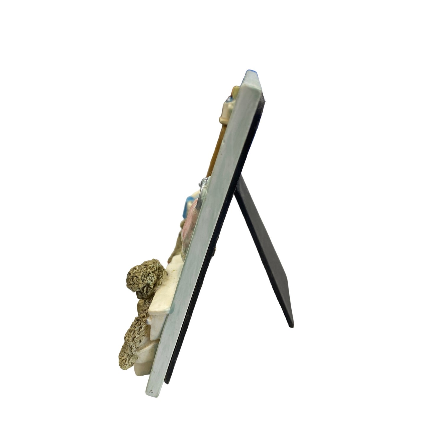 Handcrafted Bathroom-Themed Picture Frame With Teddy Bear Accents