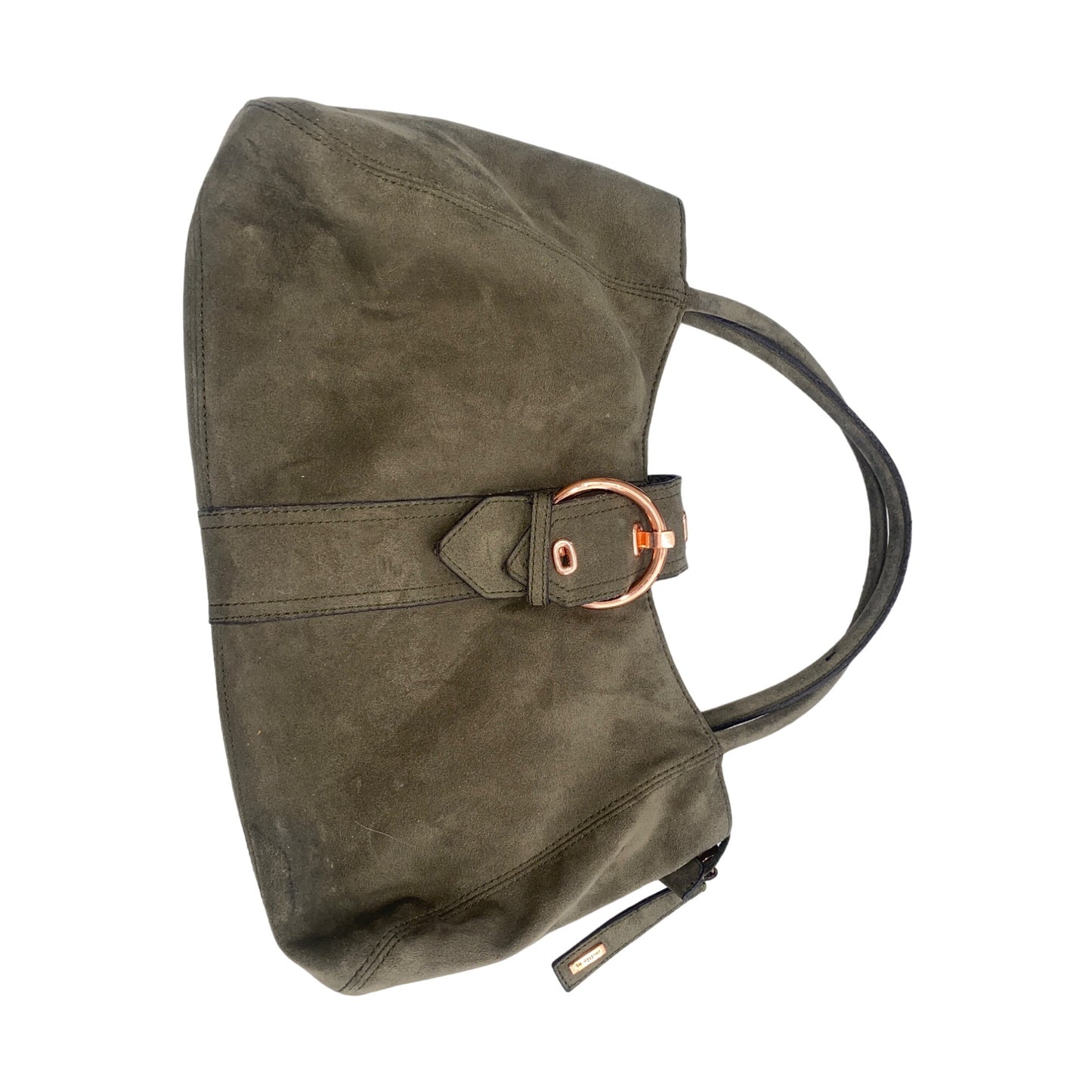 Emilie M. Olive Green Handbag With Dual Handles & Inner Zipper Pocket