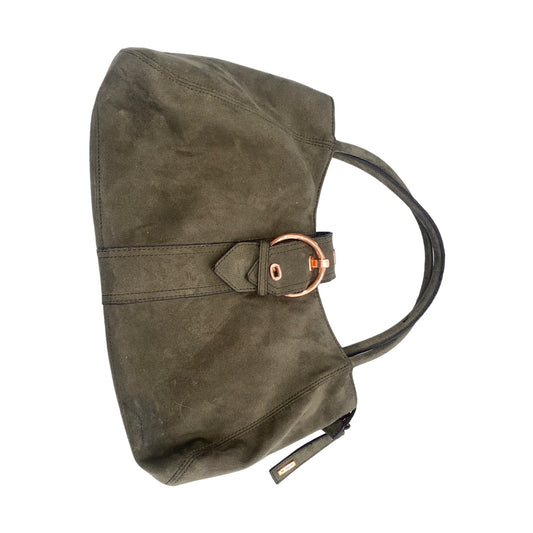 Emilie M. Olive Green Handbag With Dual Handles & Inner Zipper Pocket