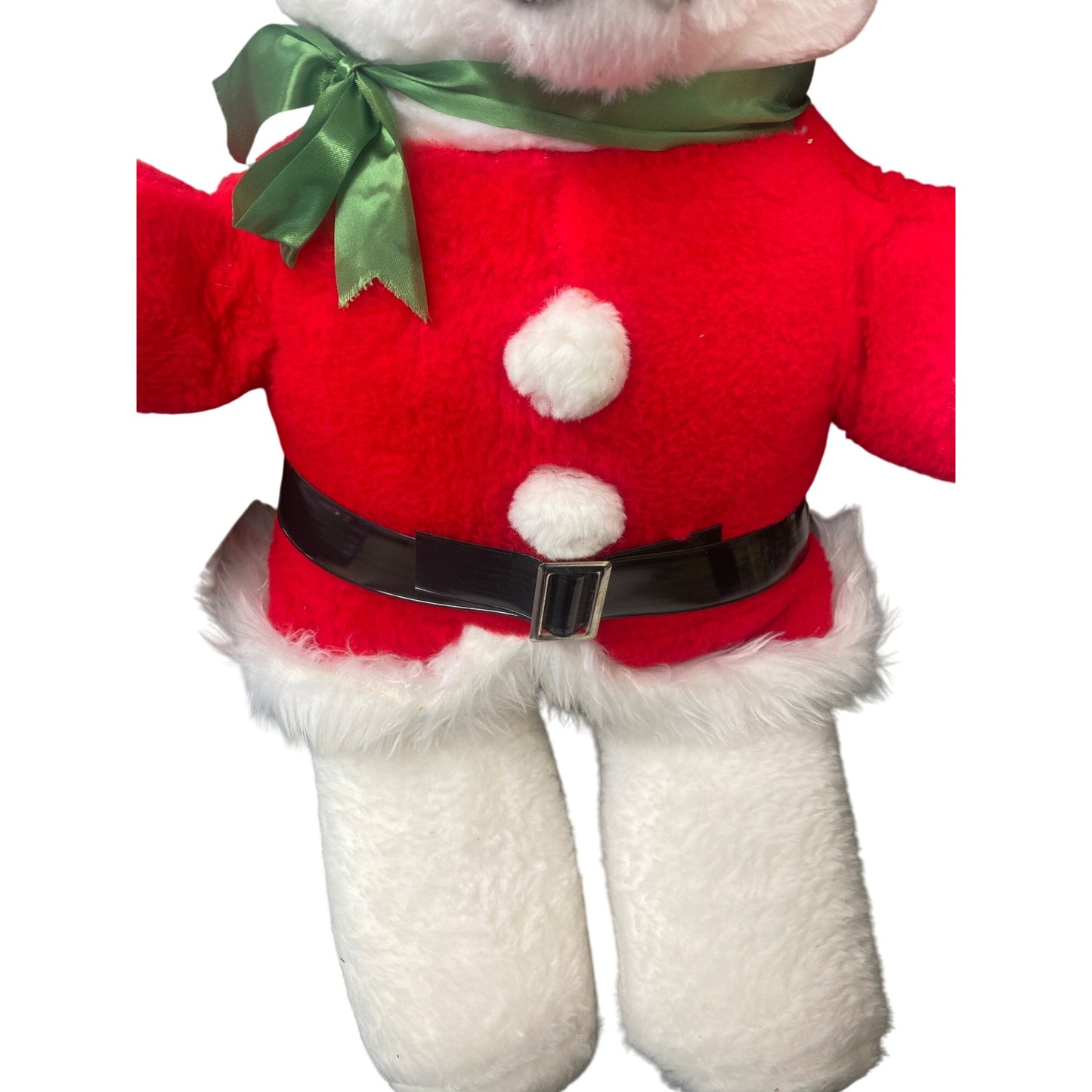 Vintage Giant Santa Bear Plush Toy With Red Suit & Hat