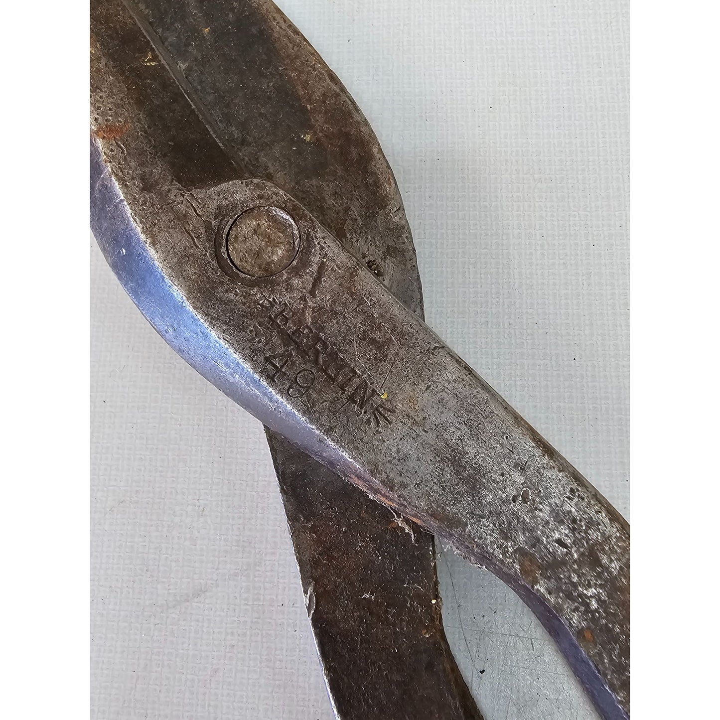 Antique Metal Tin Snips Shears Scissors 12" Vintage Industrial Tool