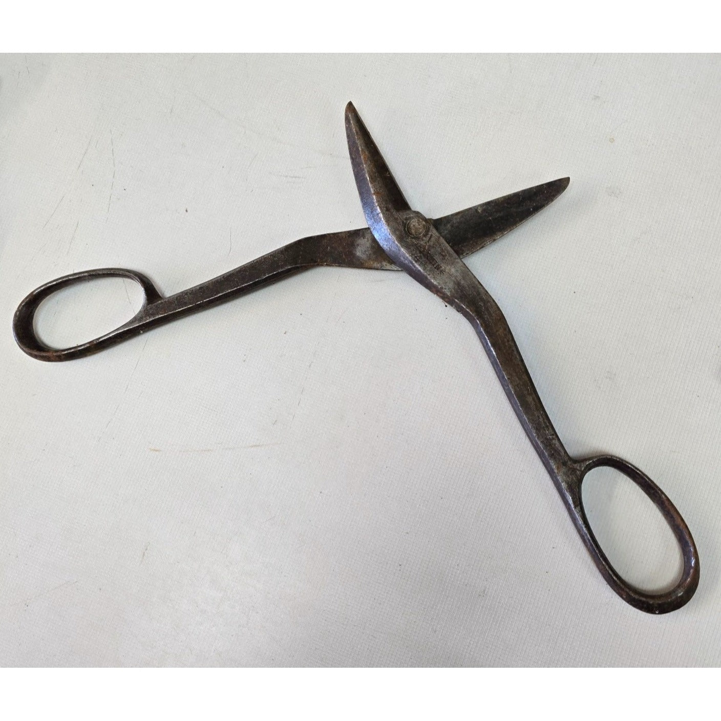 Antique Metal Tin Snips Shears Scissors 12" Vintage Industrial Tool