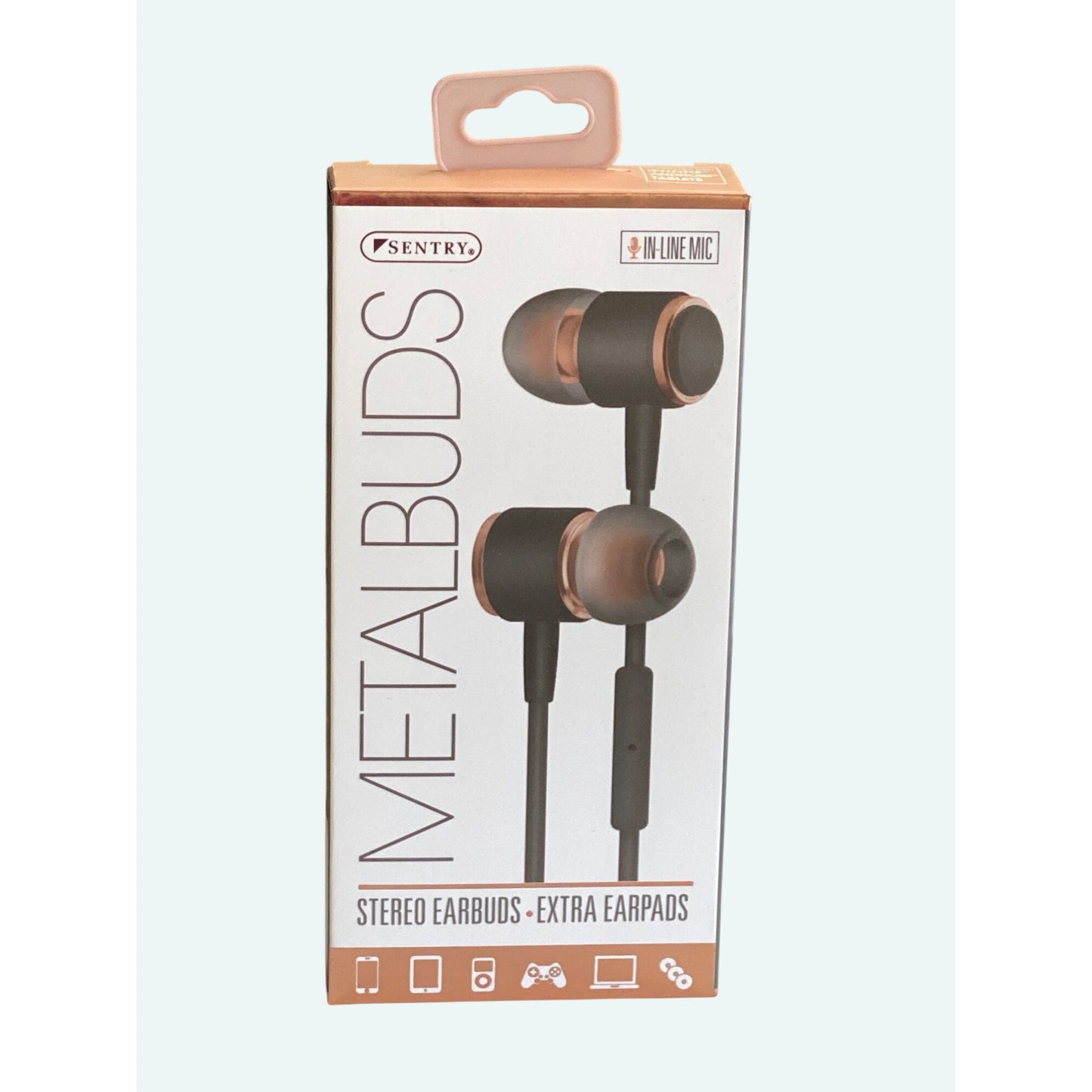 Sentry Metal Stereo Earbuds With Mic & Extra Earpads