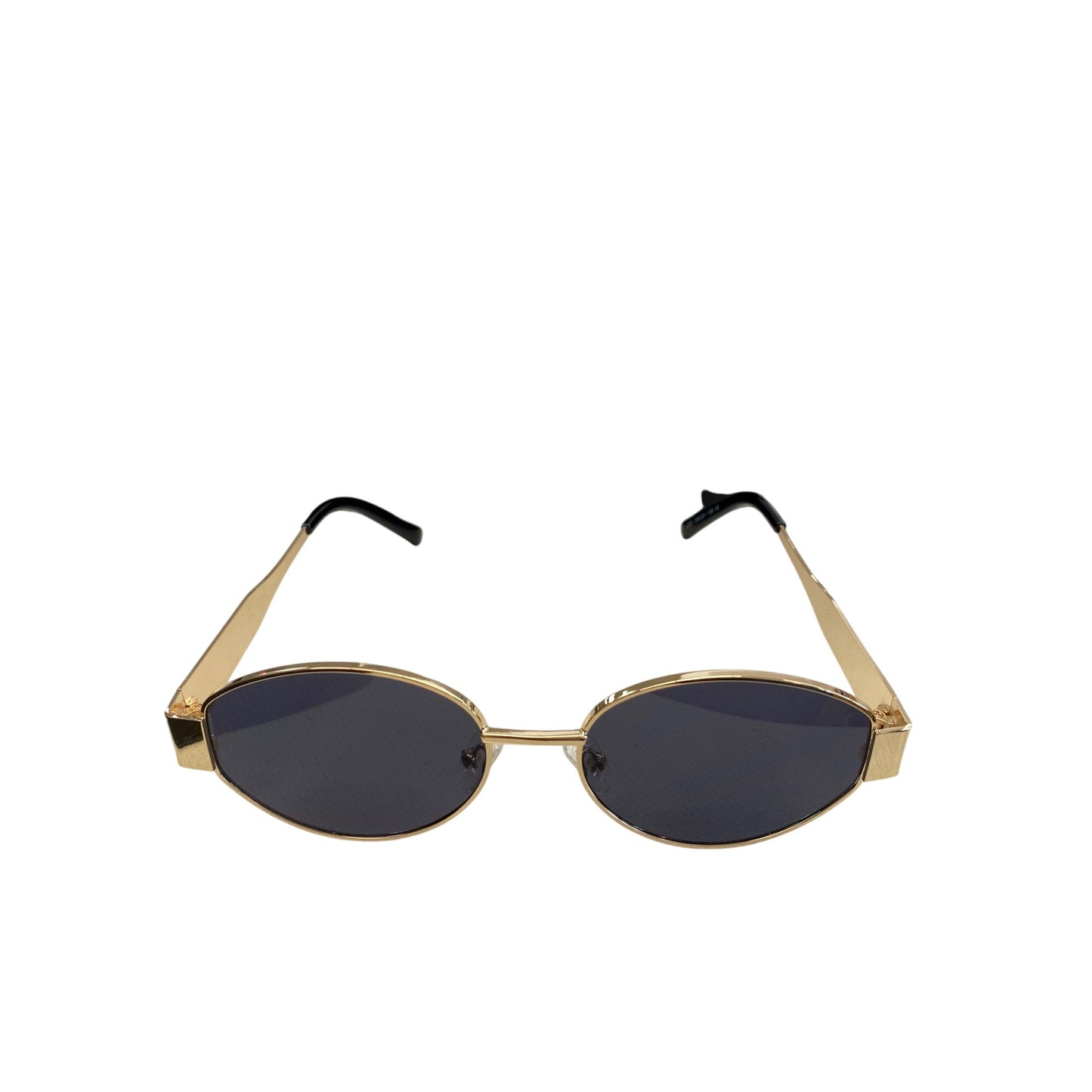 EBJDE Gold & Black Oval Sunglasses With Dark Lenses For Men & Women
