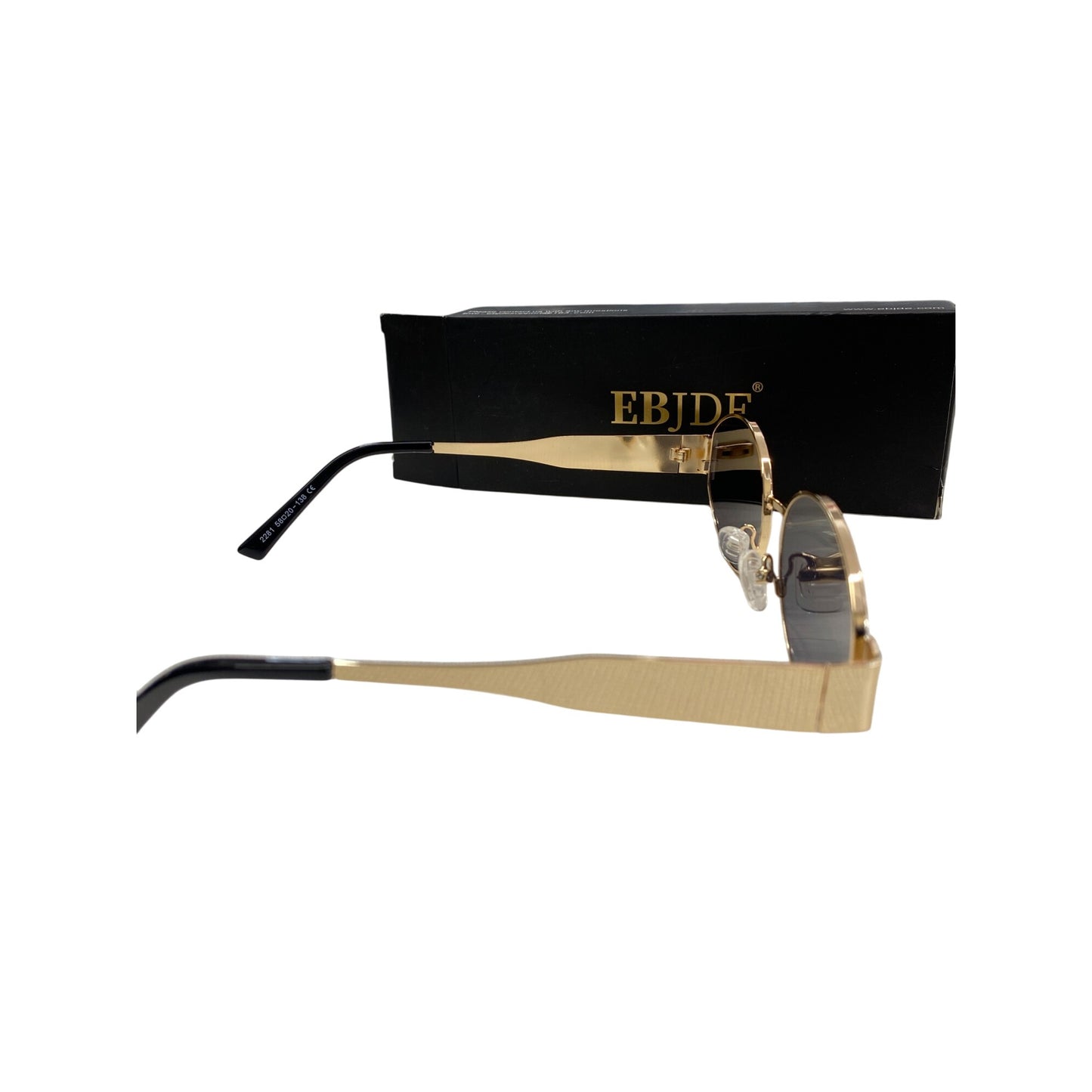 EBJDE Gold & Black Oval Sunglasses With Dark Lenses For Men & Women