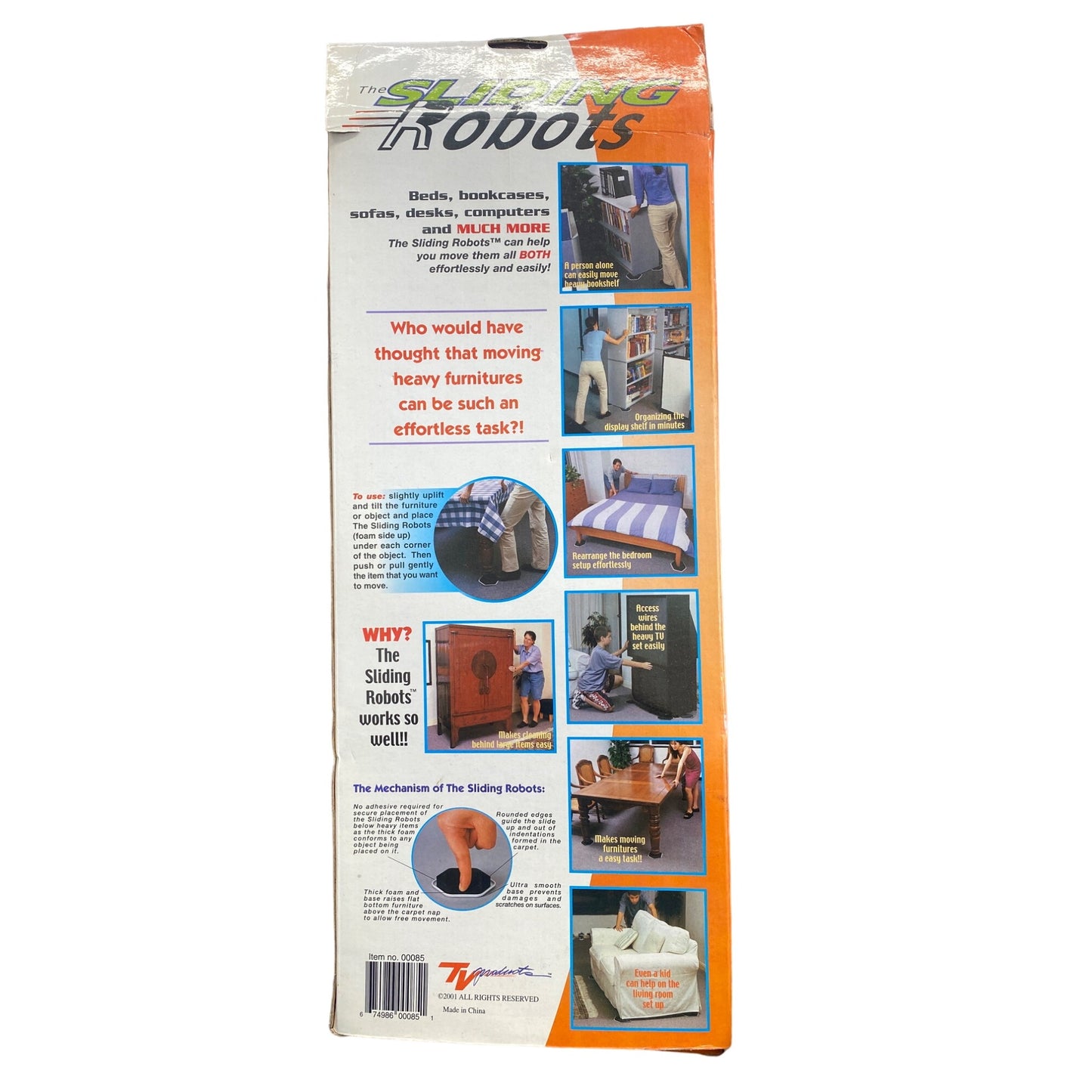 The Sliding Robots 8 Pc Value Pack  Move Heavy Furniture Easily  Home/Office/Studio  Great On Carpets & Floor Tiles