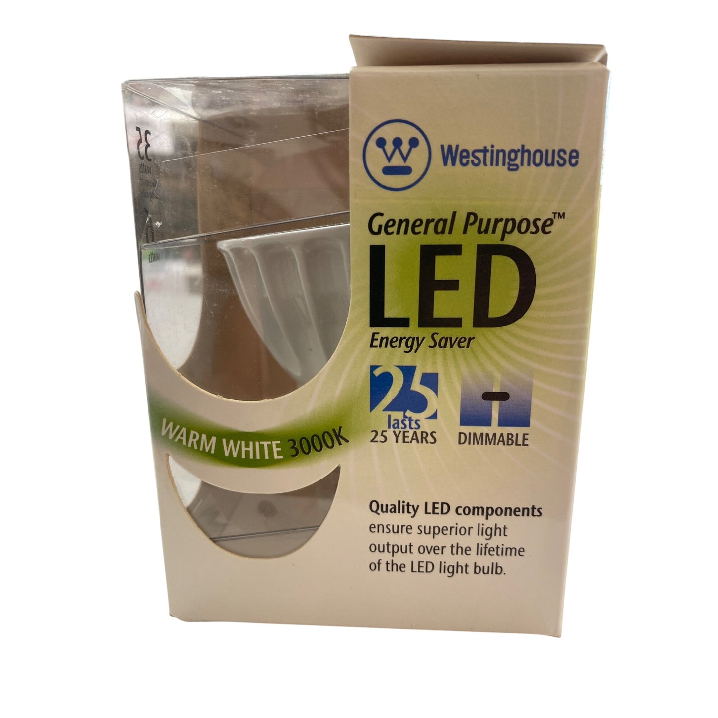 Westinghouse General Purpose LED Bulb 6W 380 Lumens Dimmable 35W Replacement Warm White 3000K Energy Saver Lasts 25 Years