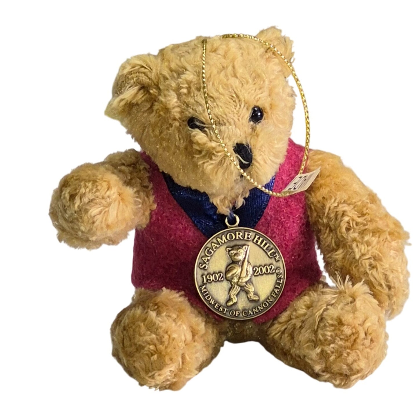 2002 Sagamore Hill 100th Anniversary Bear Ornament Cannon Falls Plush Teddy