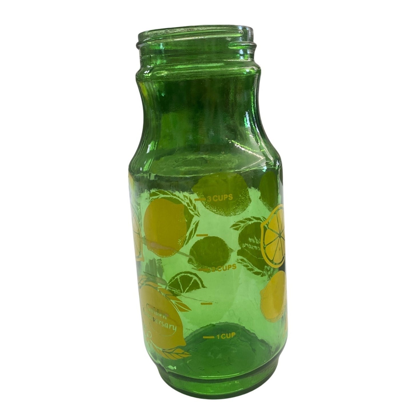 Golden Anniversary Green Glass Jar