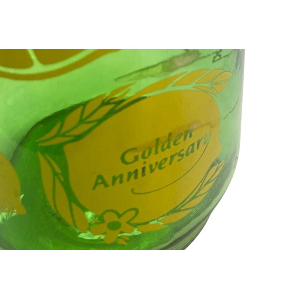 Golden Anniversary Green Glass Jar