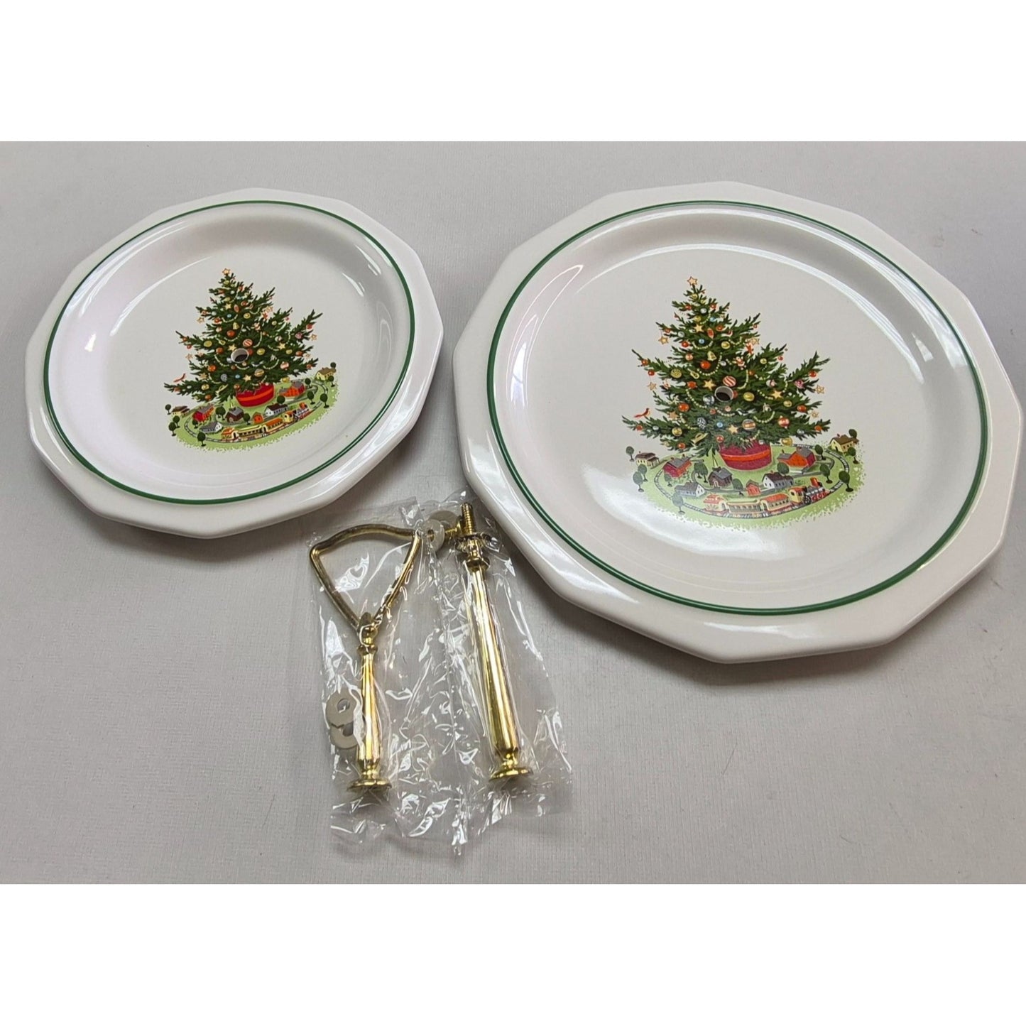 Christmas Tree Two-Tier Serving Tray By Pfaltzgraff Tabletops Gallery