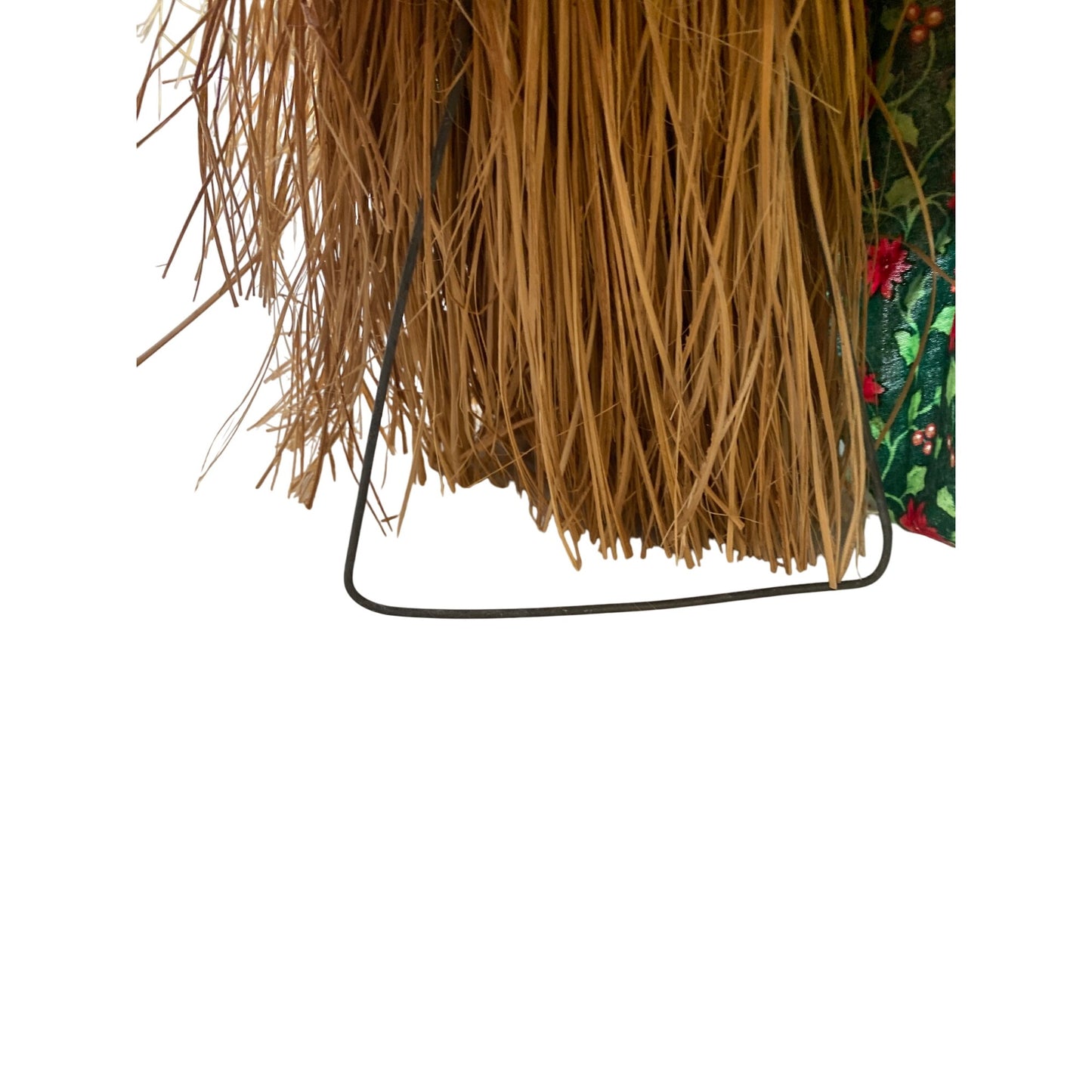 Handcrafted Straw Doll With Floral Dress & Angel Wings