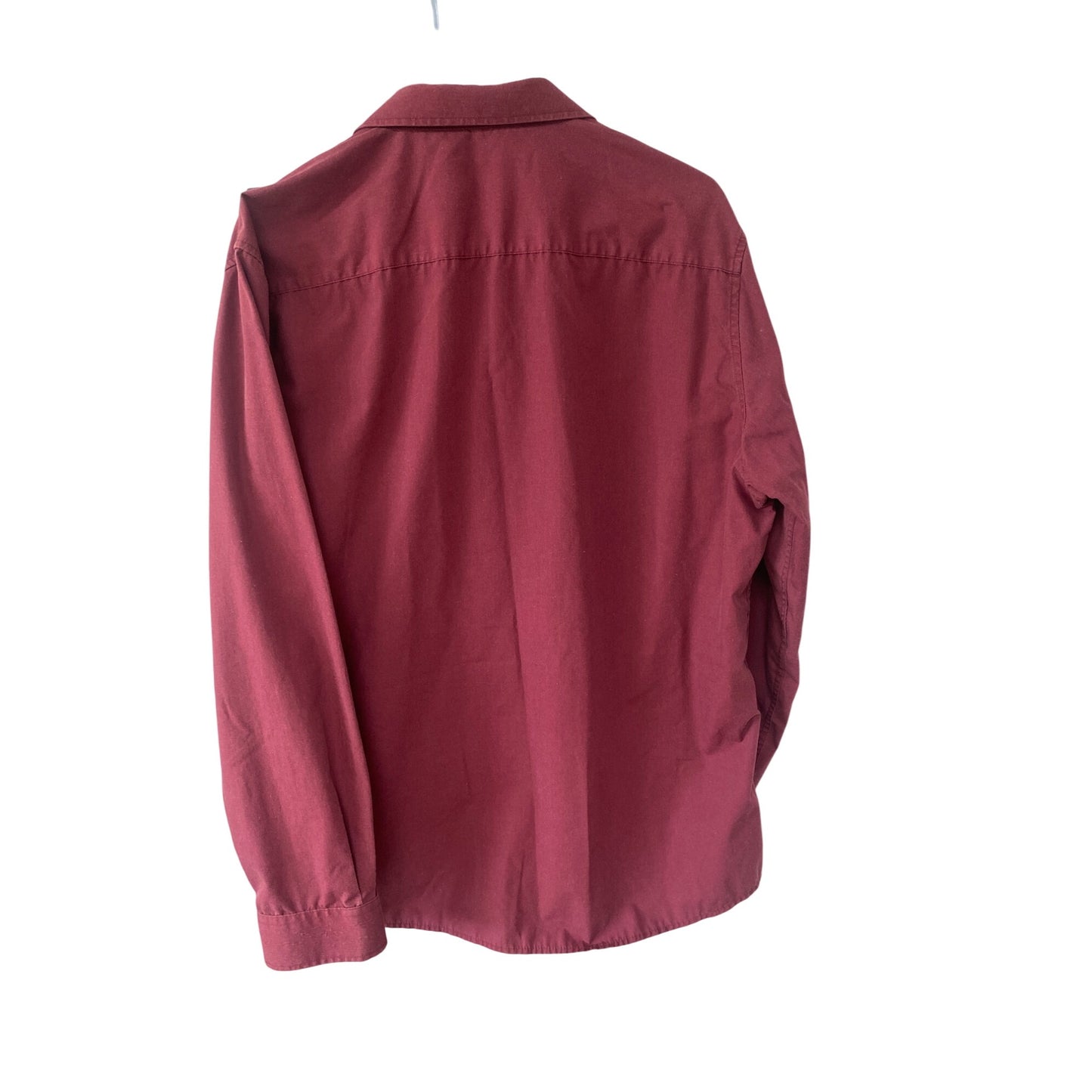 Paul Jones Mens Long-Sleeve Button-Up Shirt XL Cotton Blend Red Casual