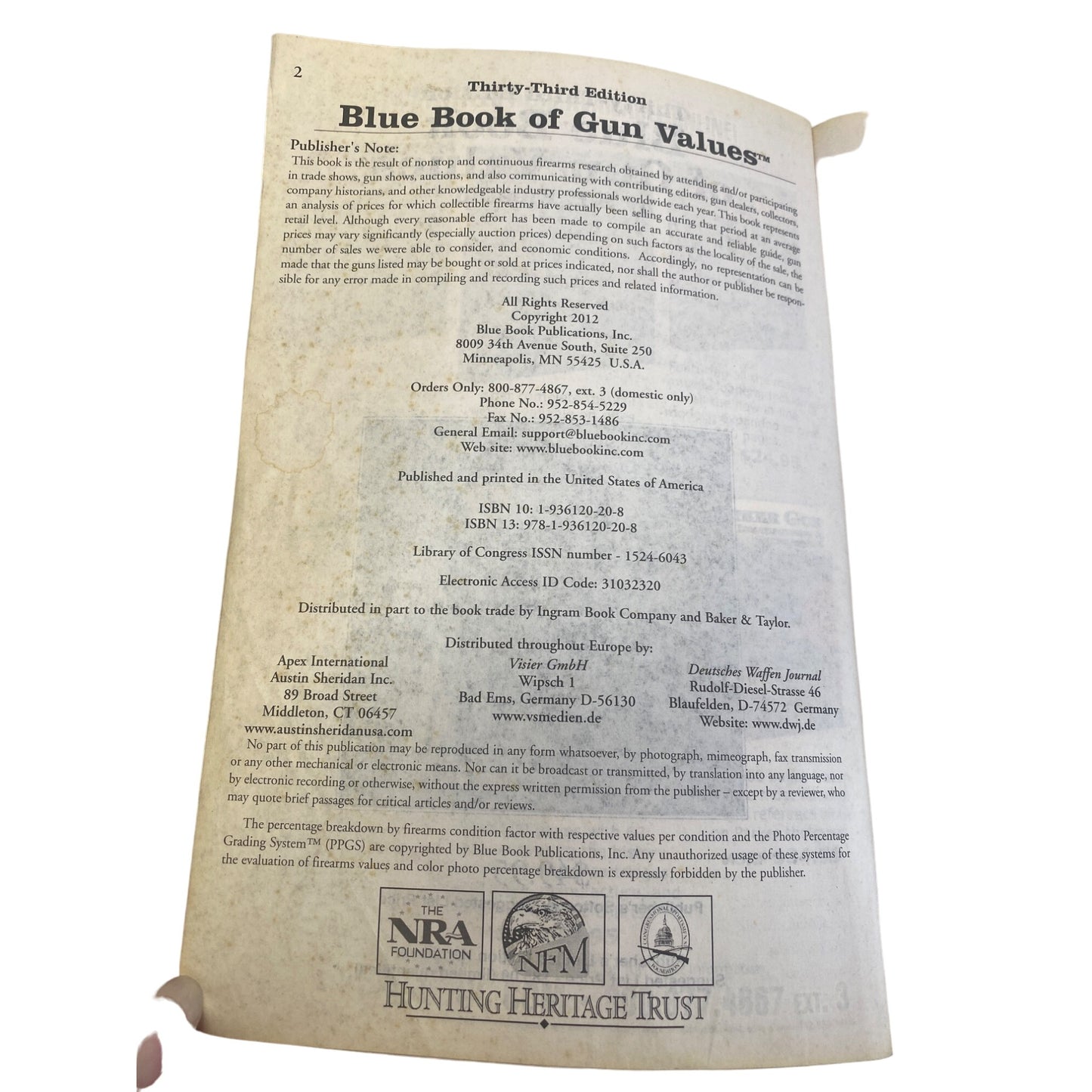 Blue Book Of Gun Values 33rd Edition By S.P. Fjestad Hardcover Reference Guide