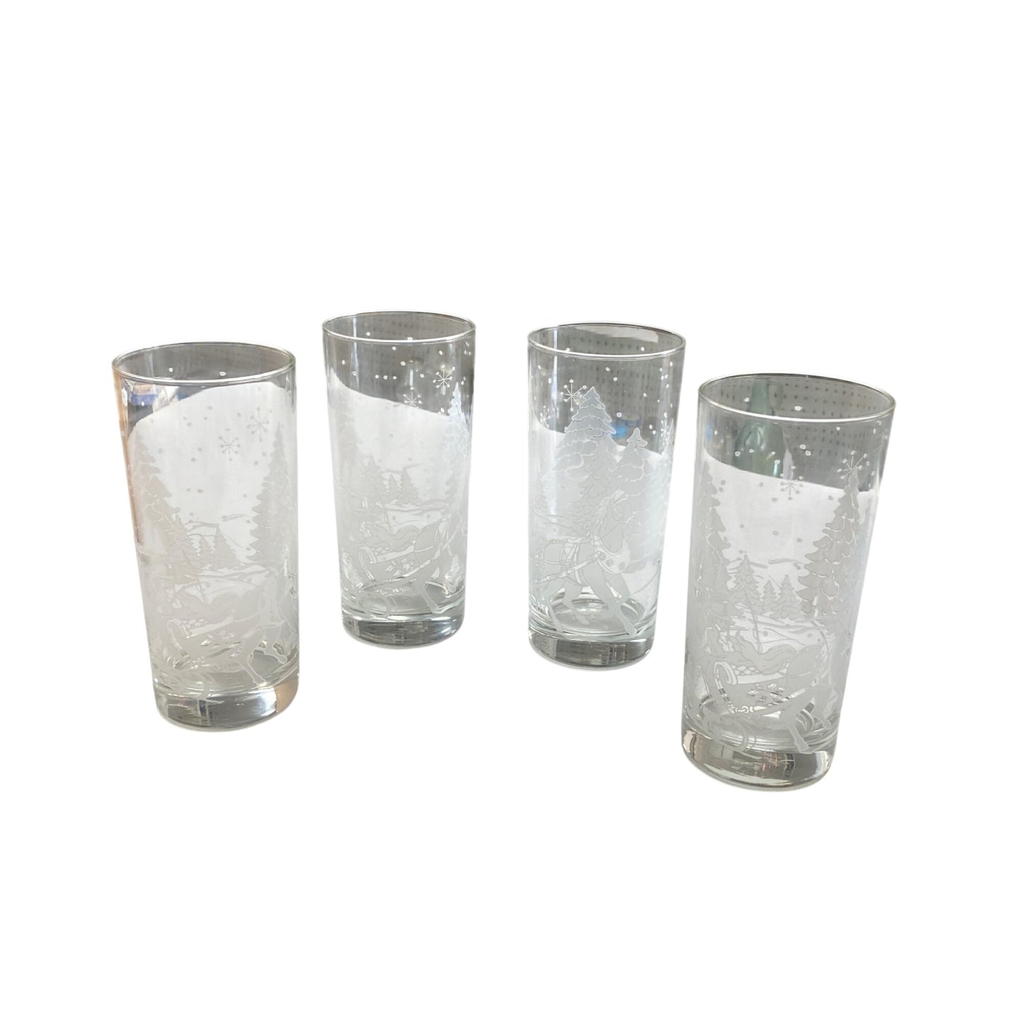 Vintage Holiday Glasses Set Of 4