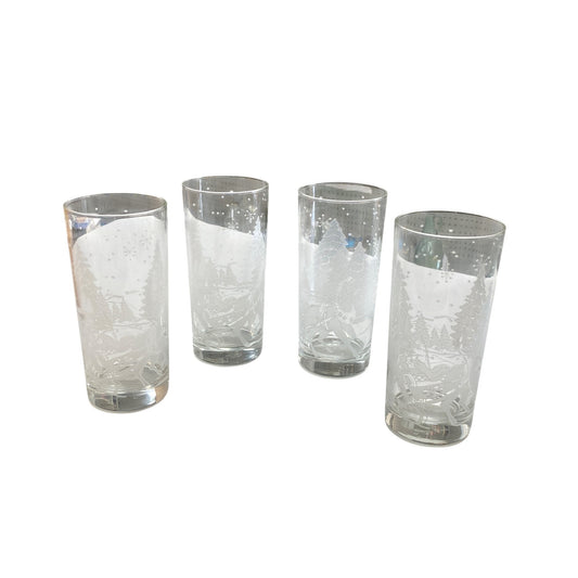 Vintage Holiday Glasses Set Of 4