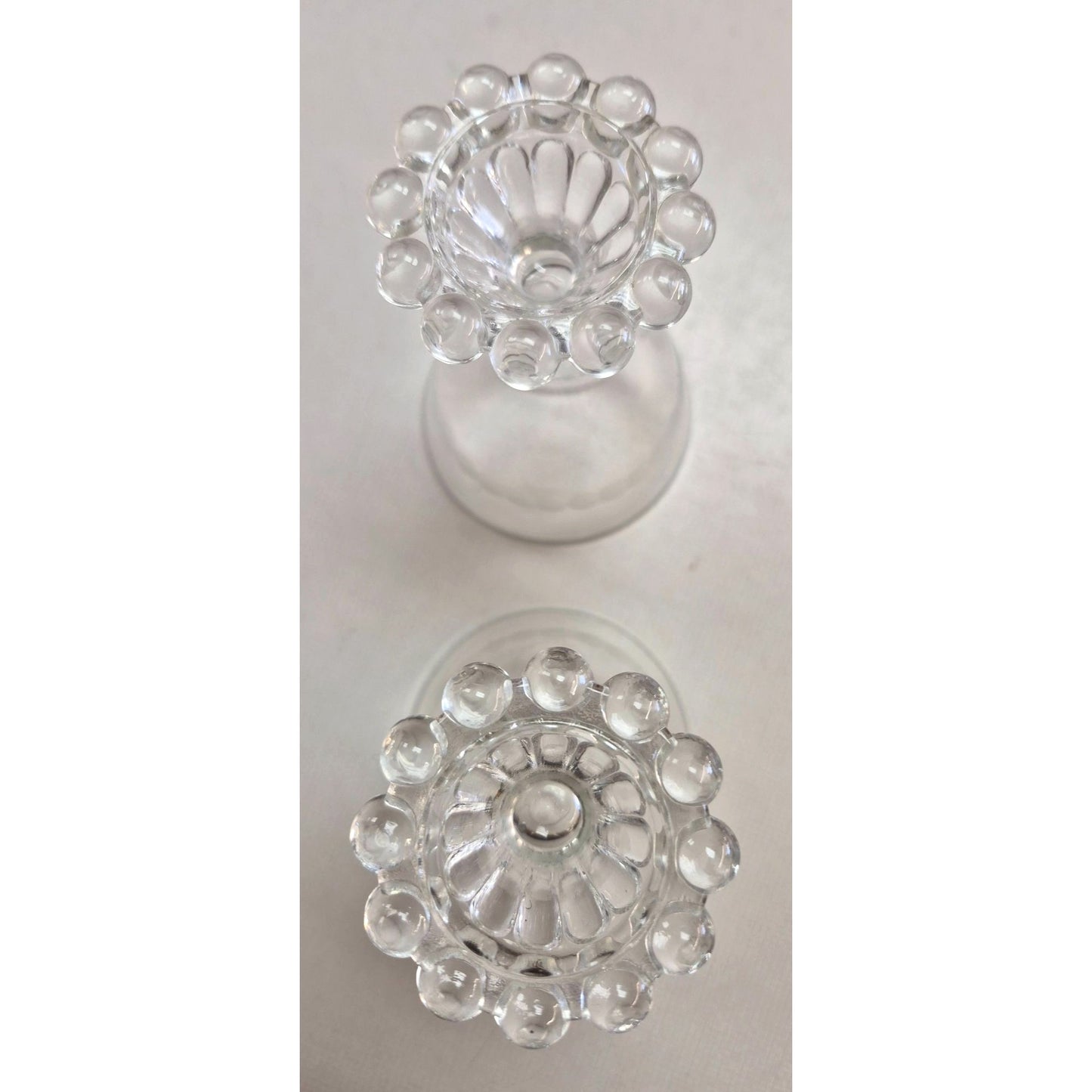 Anchor Hocking Berwick Boopie Etched Glass Pair Vtg