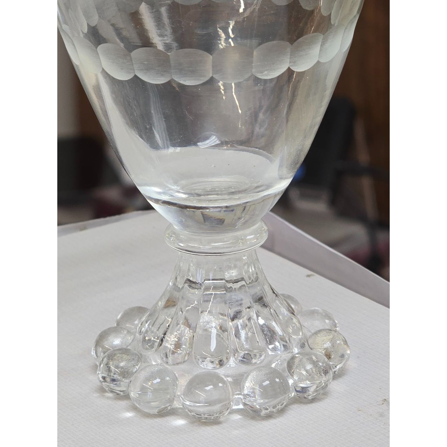 Anchor Hocking Berwick Boopie Etched Glass Pair Vtg