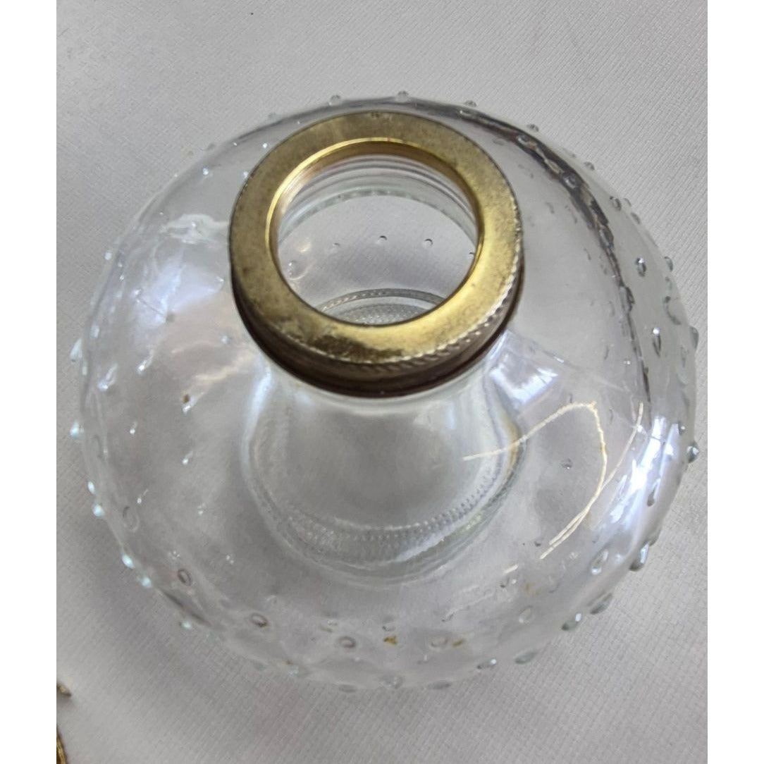Vintage Clear Glass Oil Lamp Hobnail Base Lamplight Farms Burner