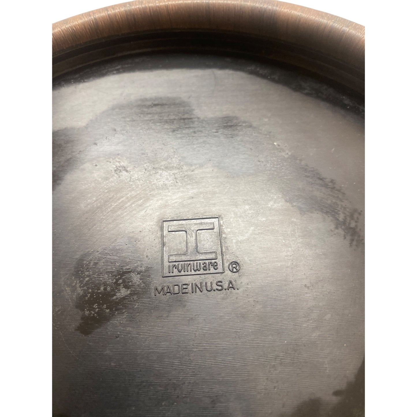 Irvinware Mid-Century Modern Wood look Ice Bucket With Black Handle & Lid