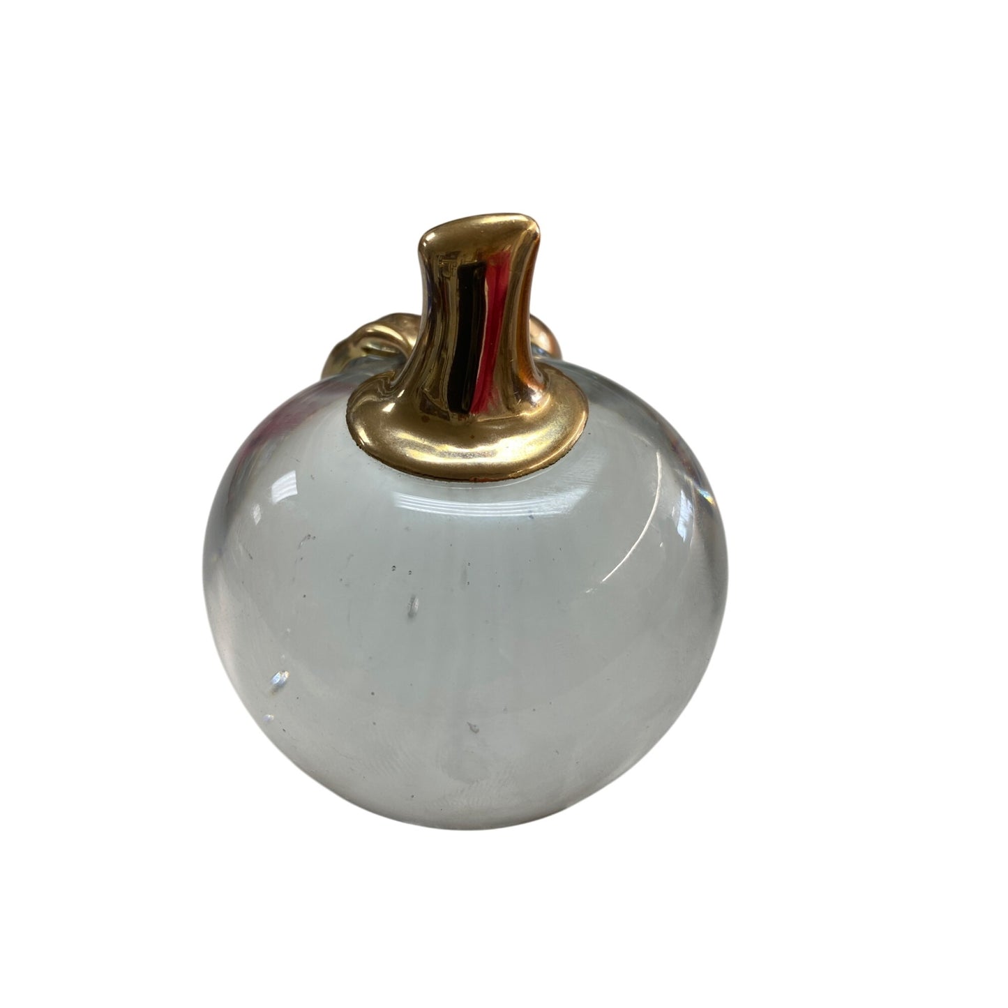 Gold & Clear Glass Apple Paperweight