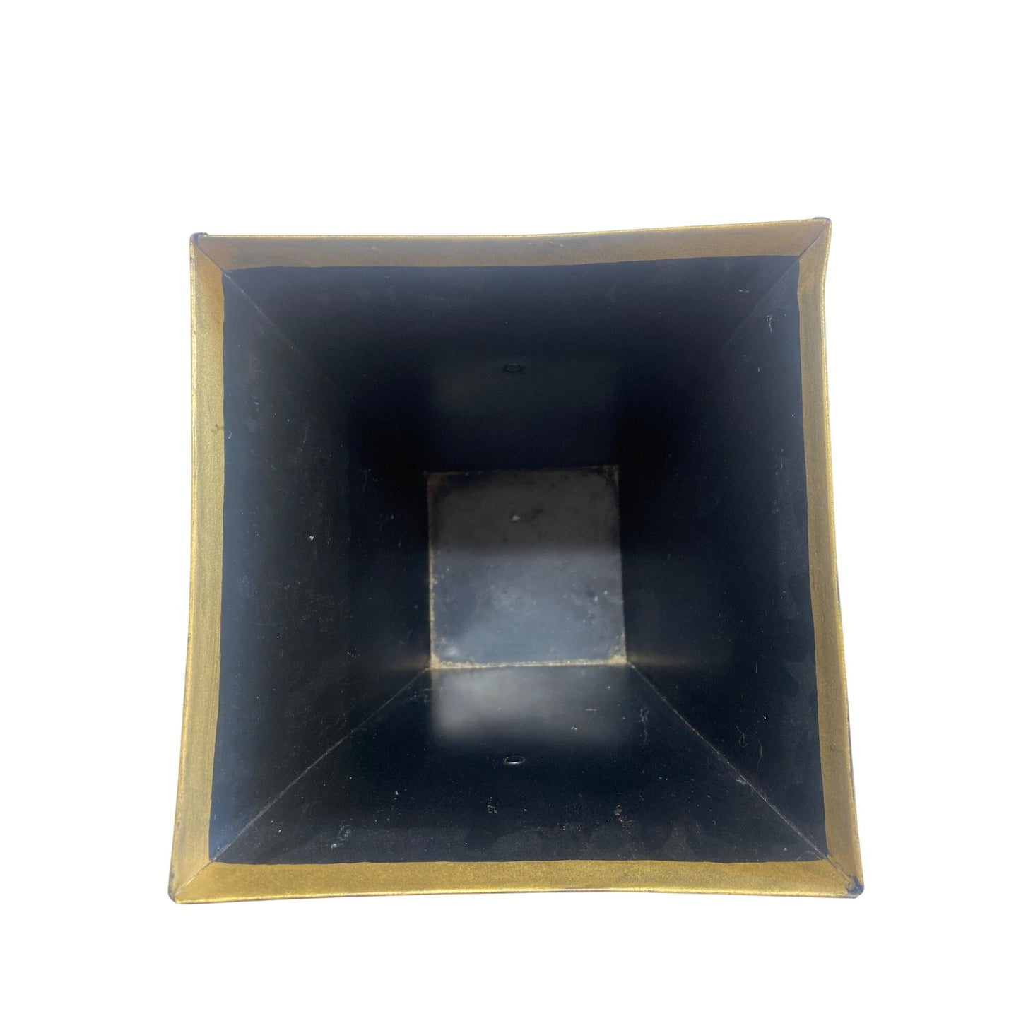 Hand-Painted Black Metal Vase