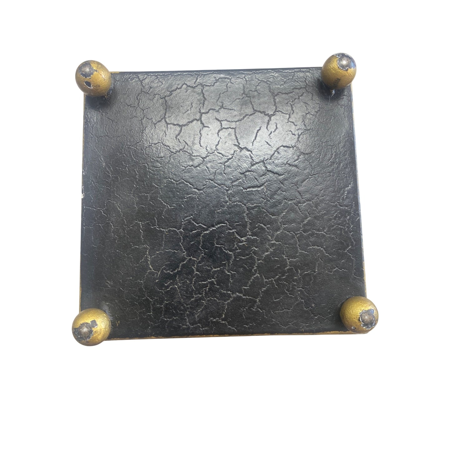 Hand-Painted Black Metal Vase