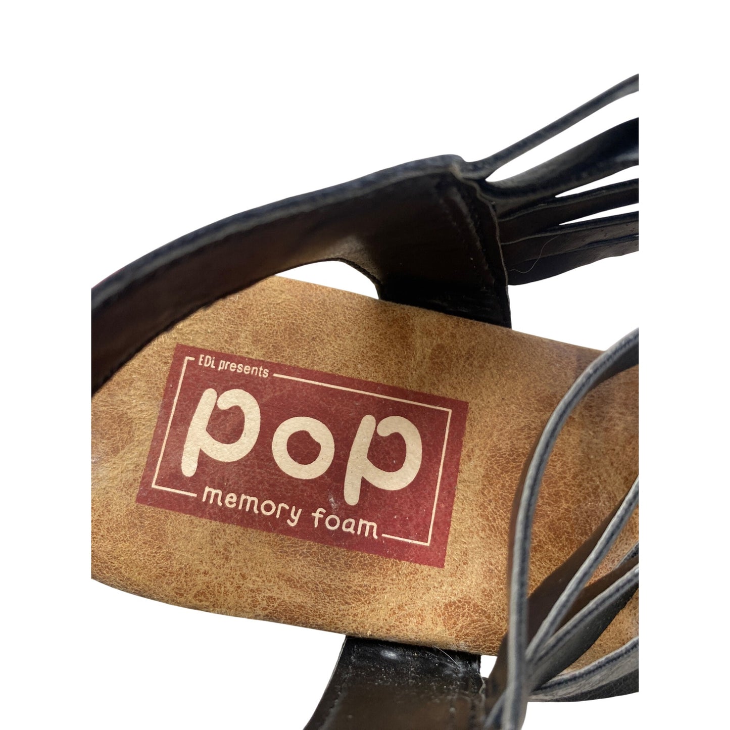 Pop Memory Foam Black Wedge Sandals 8M