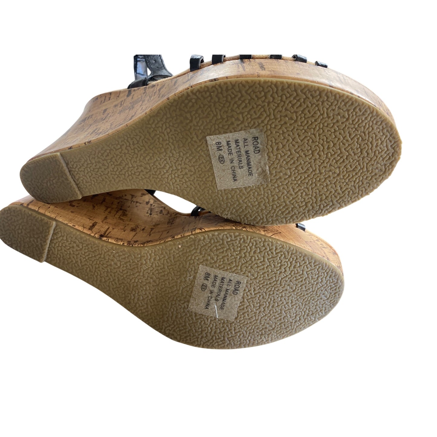 Pop Memory Foam Black Wedge Sandals 8M