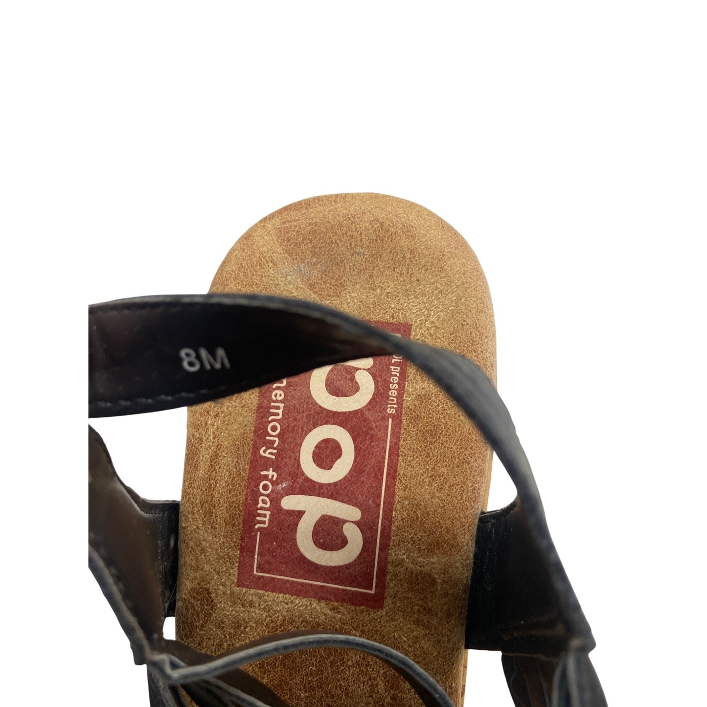 Pop Memory Foam Black Wedge Sandals 8M