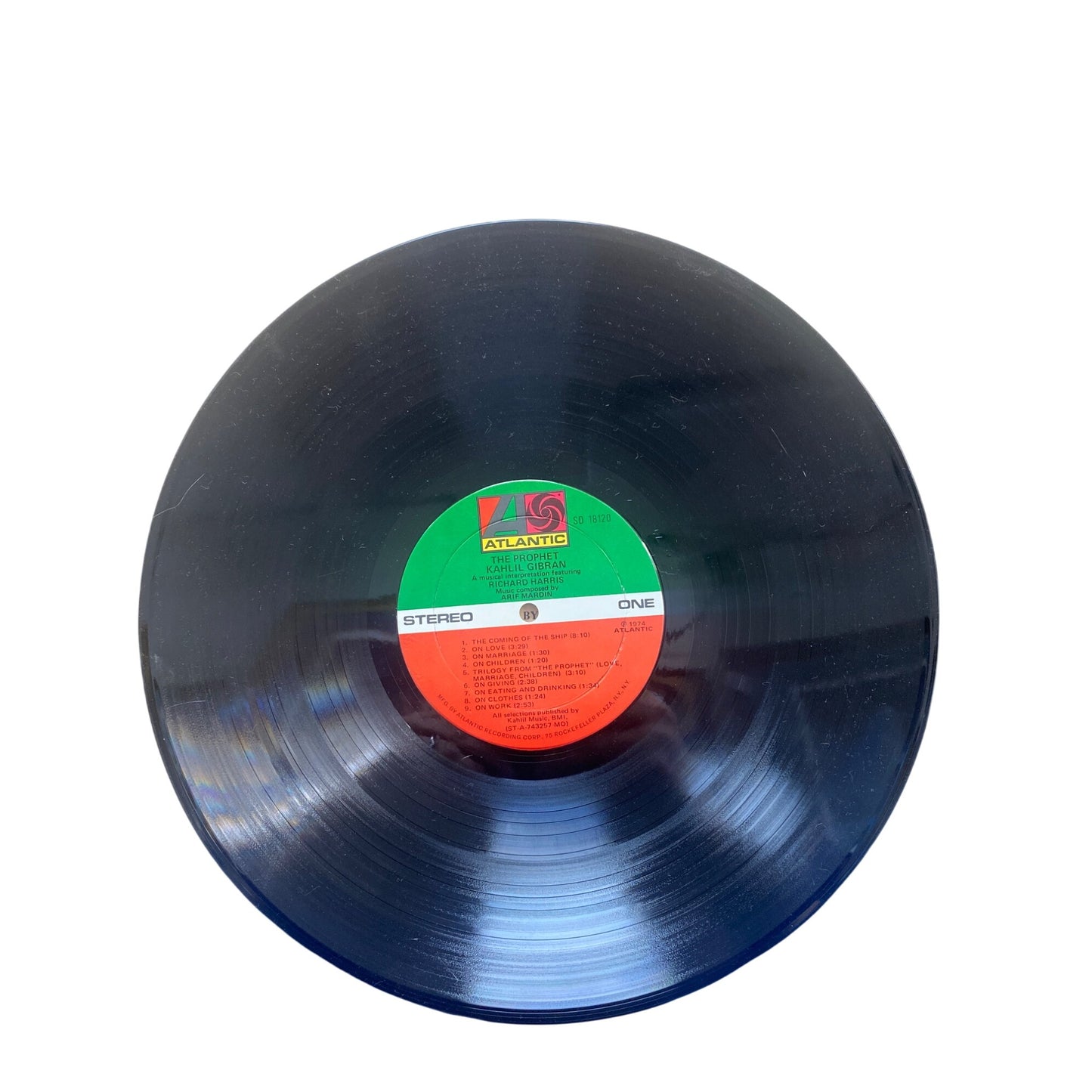 The Prophet Kahlil Gibran Richard Harris Vinyl LP 1974 Arif Mardin Atlantic Records Stereo 2 Sides