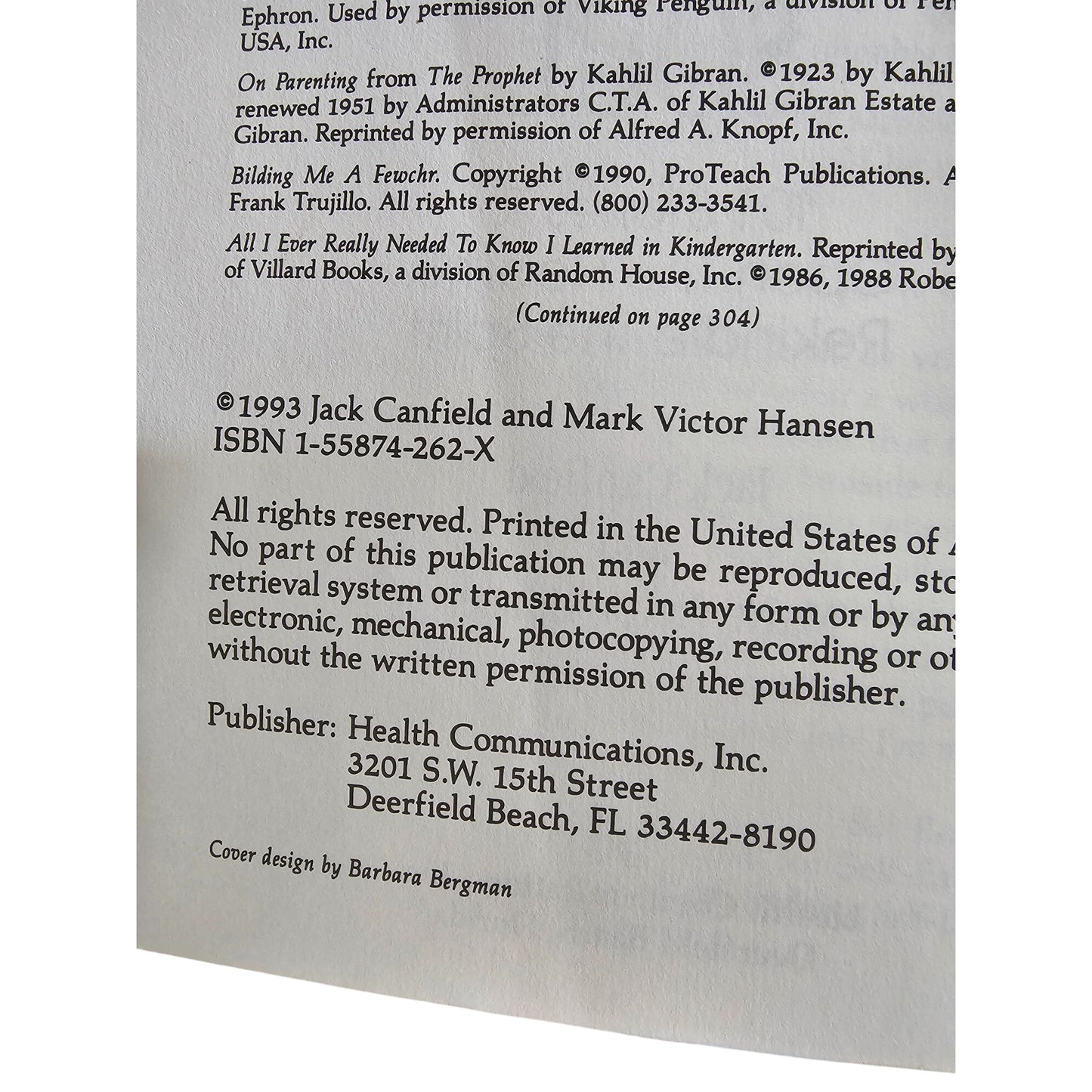 Chicken Soup For The Soul Hardcover Book By Jack Canfield & Mark Victor Hansen 1993 Edition