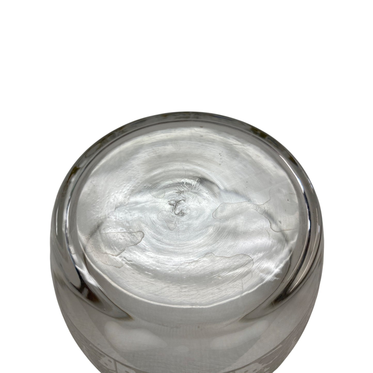 Vintage Glass Bowl Gold Rim & Winter Scene